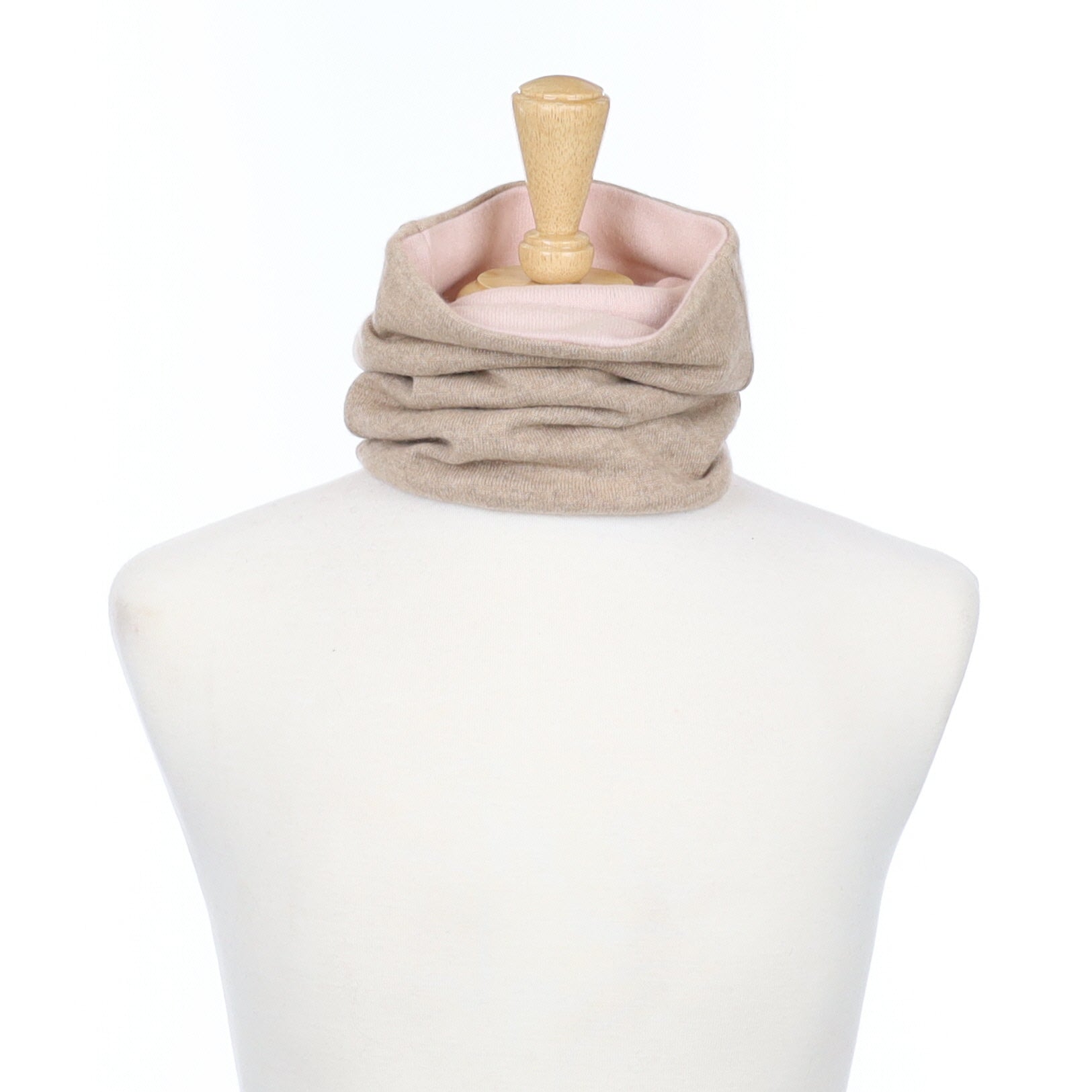 Fawn and Ice Pink Luxury Double Layered Snood
