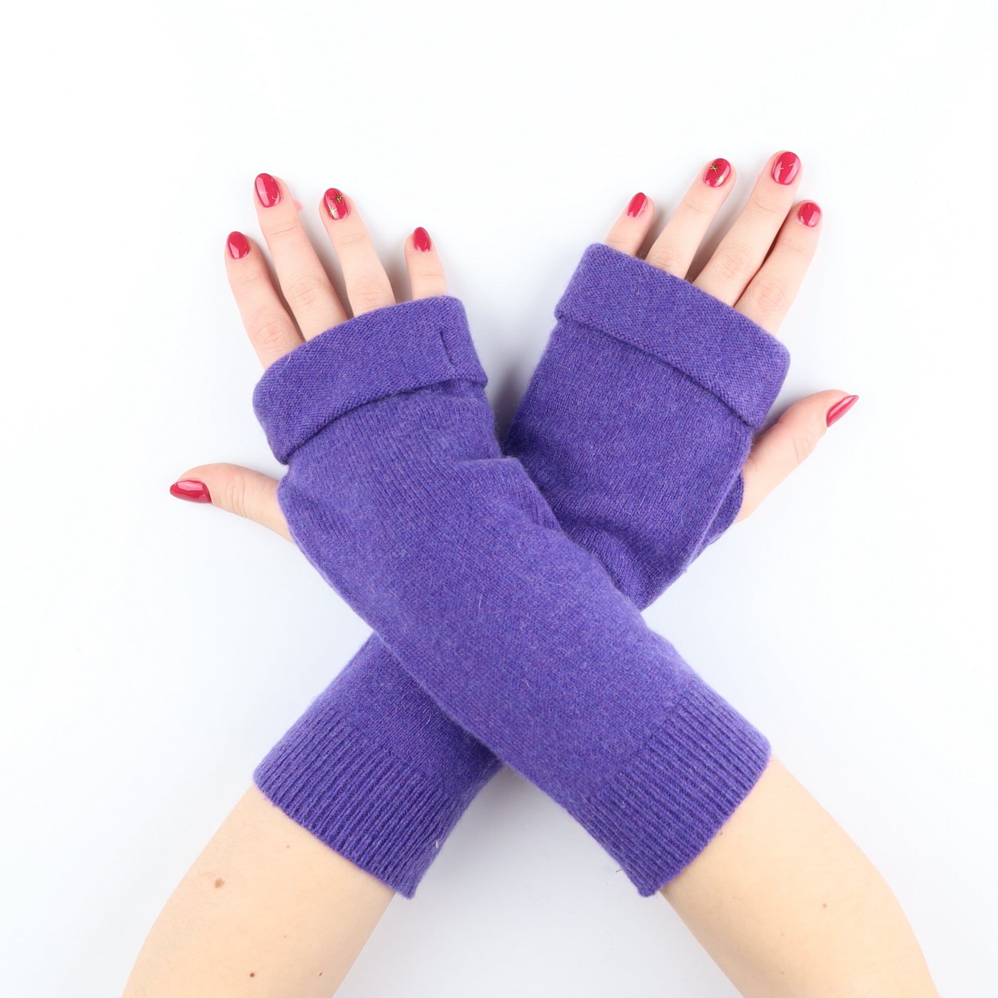 Royal Purple Fingerless Gloves