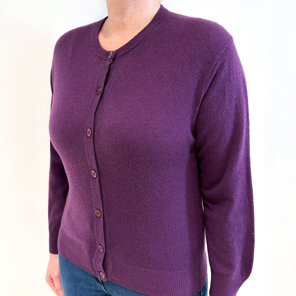 Grape Purple Cashmere Cardigan Large