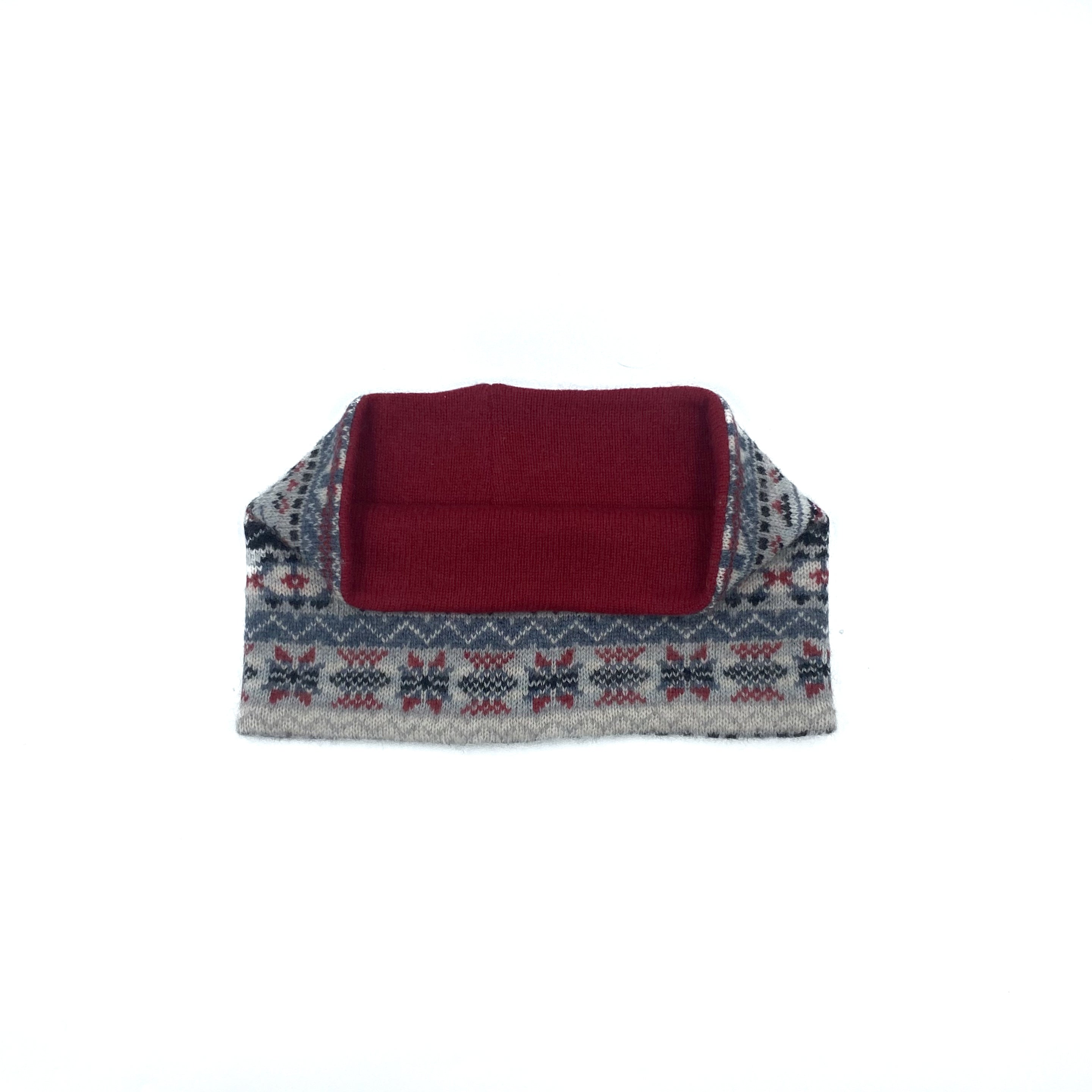 Red and Fair Isle Patterned Neck Warmer