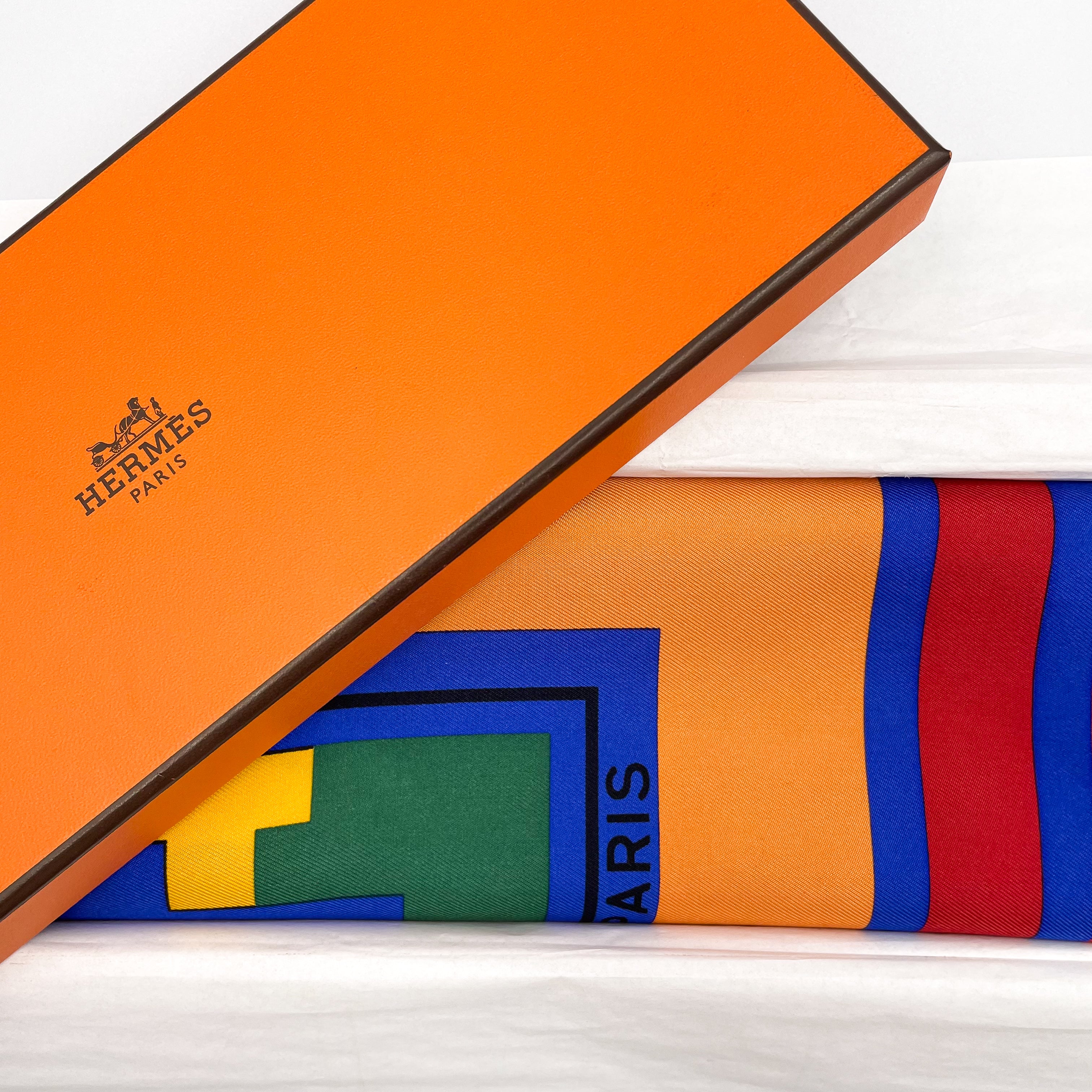 Boxed Hermes Puzzle 2000 Vintage Silk Scarf