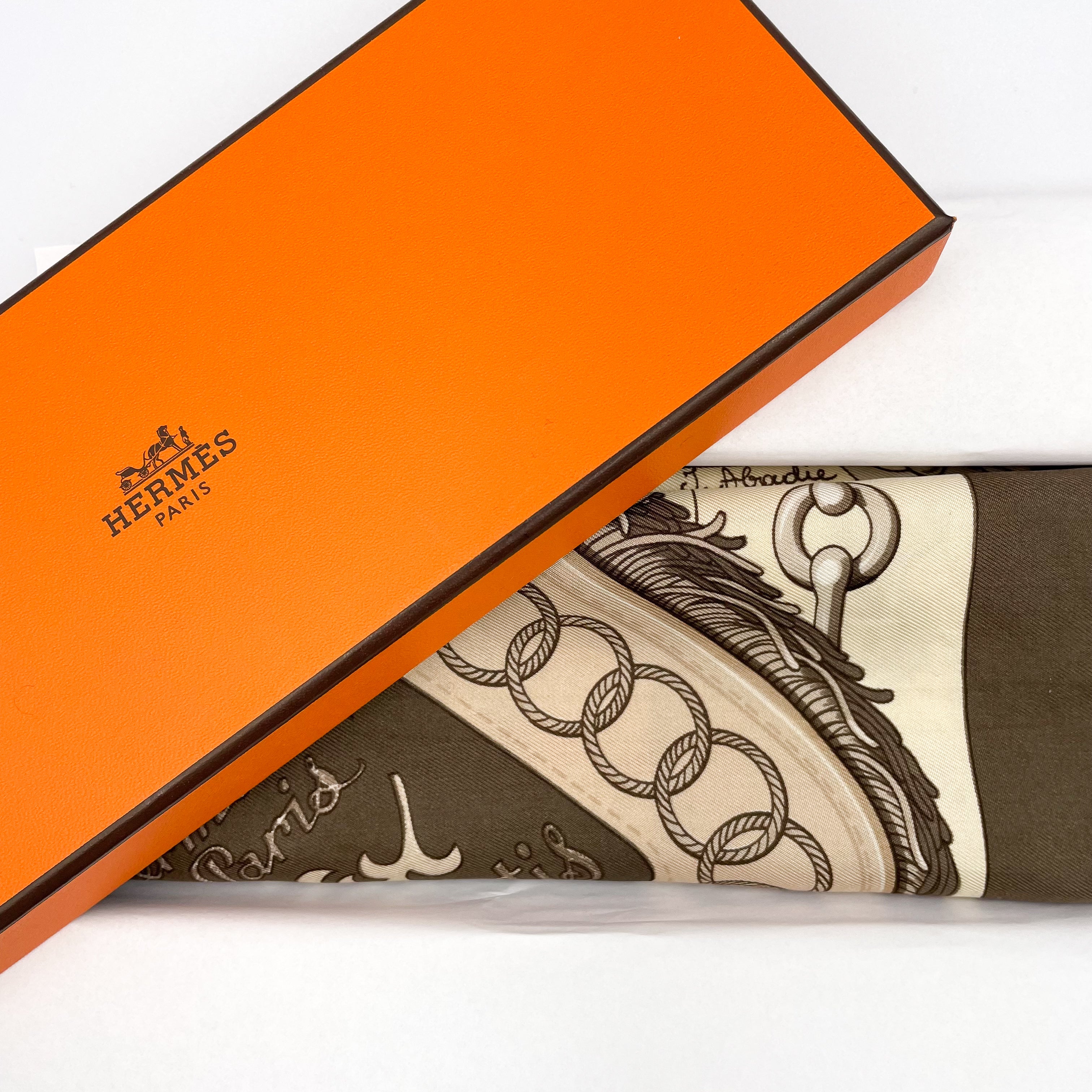 Boxed Hermes Cliquetis 1972 Vintage Silk Scarf
