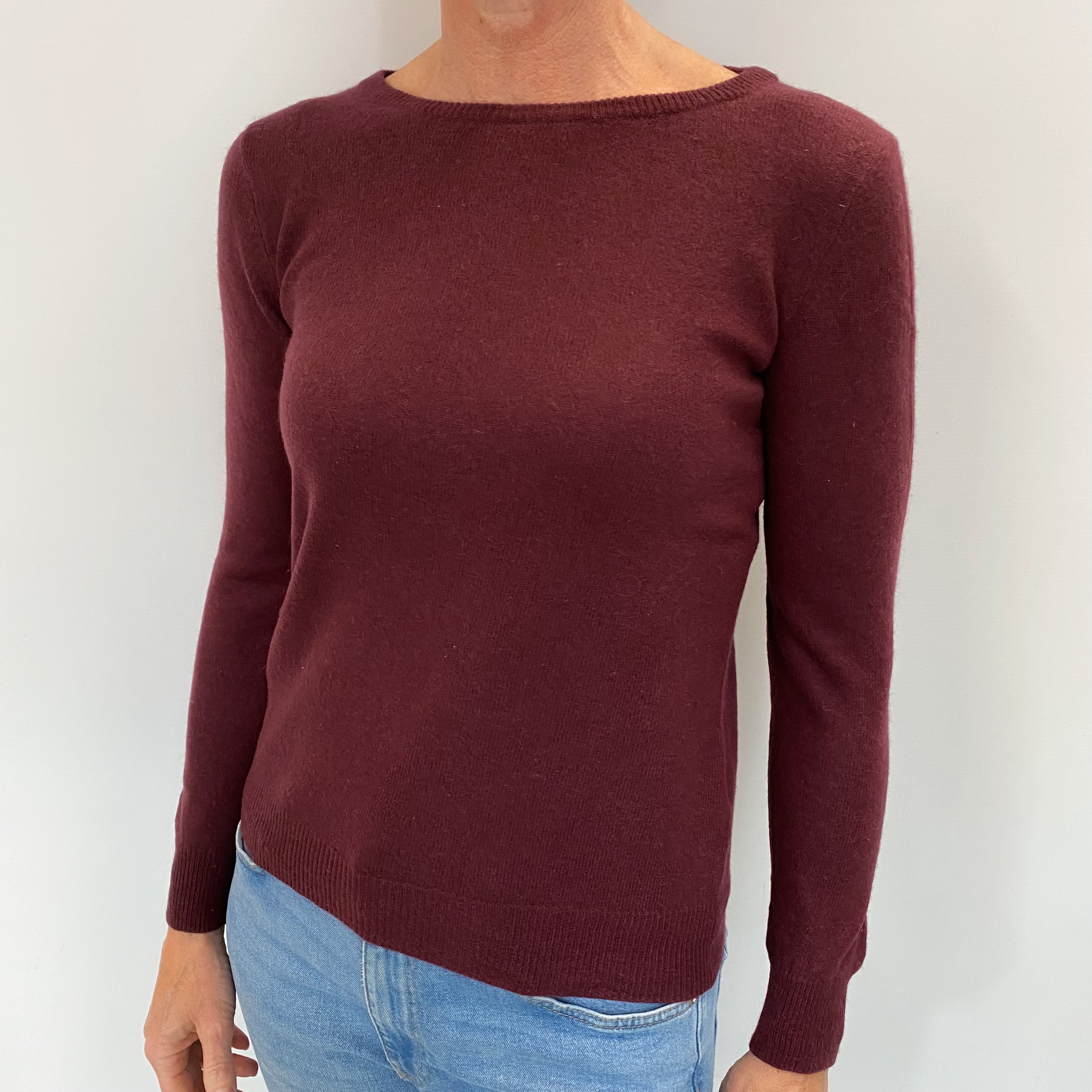 Mulberry Purple Cashmere Crew Neck Jumper Small
