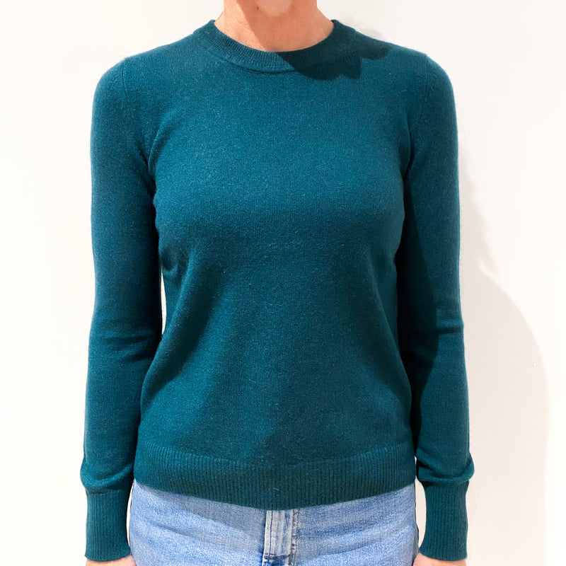 Forest Green Cashmere Crew Neck Jumper Small