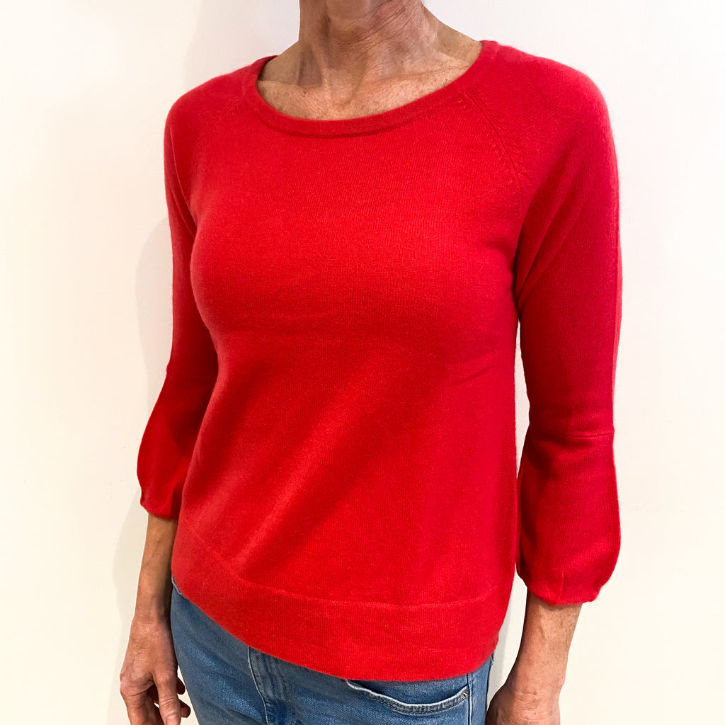 Boden Cranberry Pink Cashmere Crew Neck Jumper Small