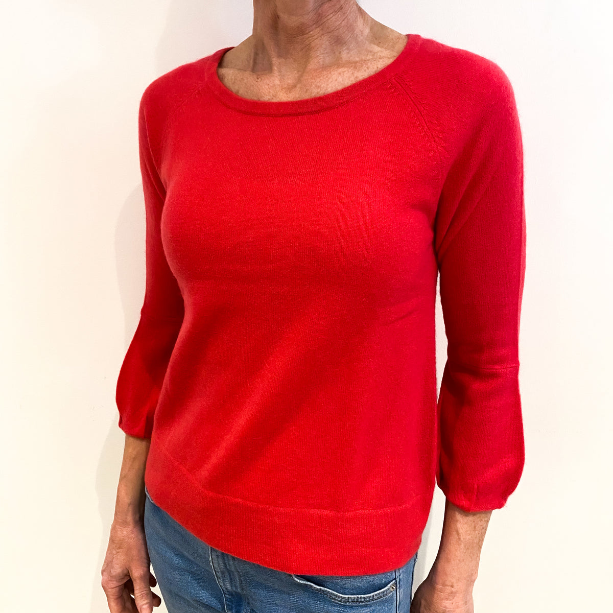 Boden Cranberry Pink Cashmere Crew Neck Jumper Small