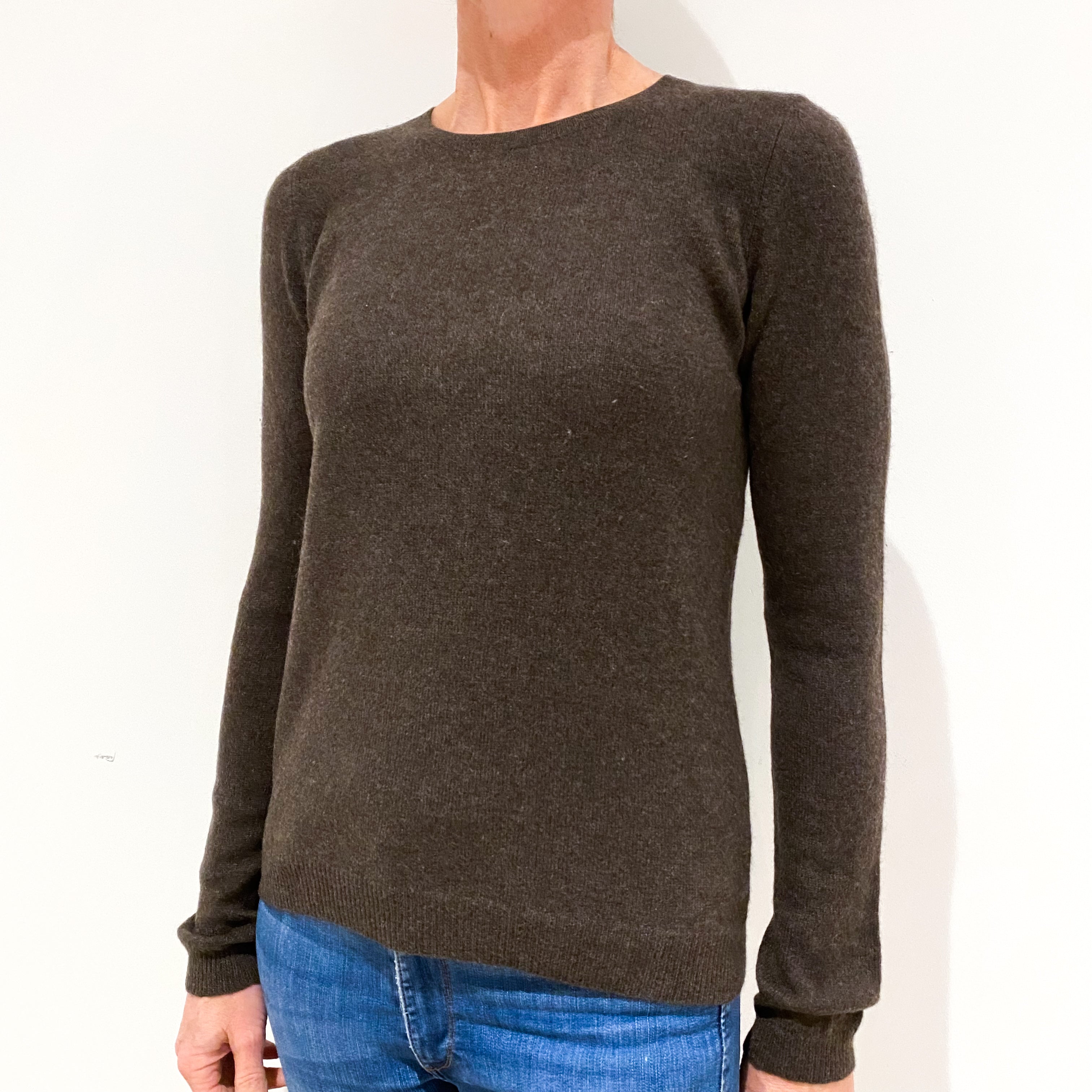 Donkey Brown Cashmere Crew Neck Jumper Small