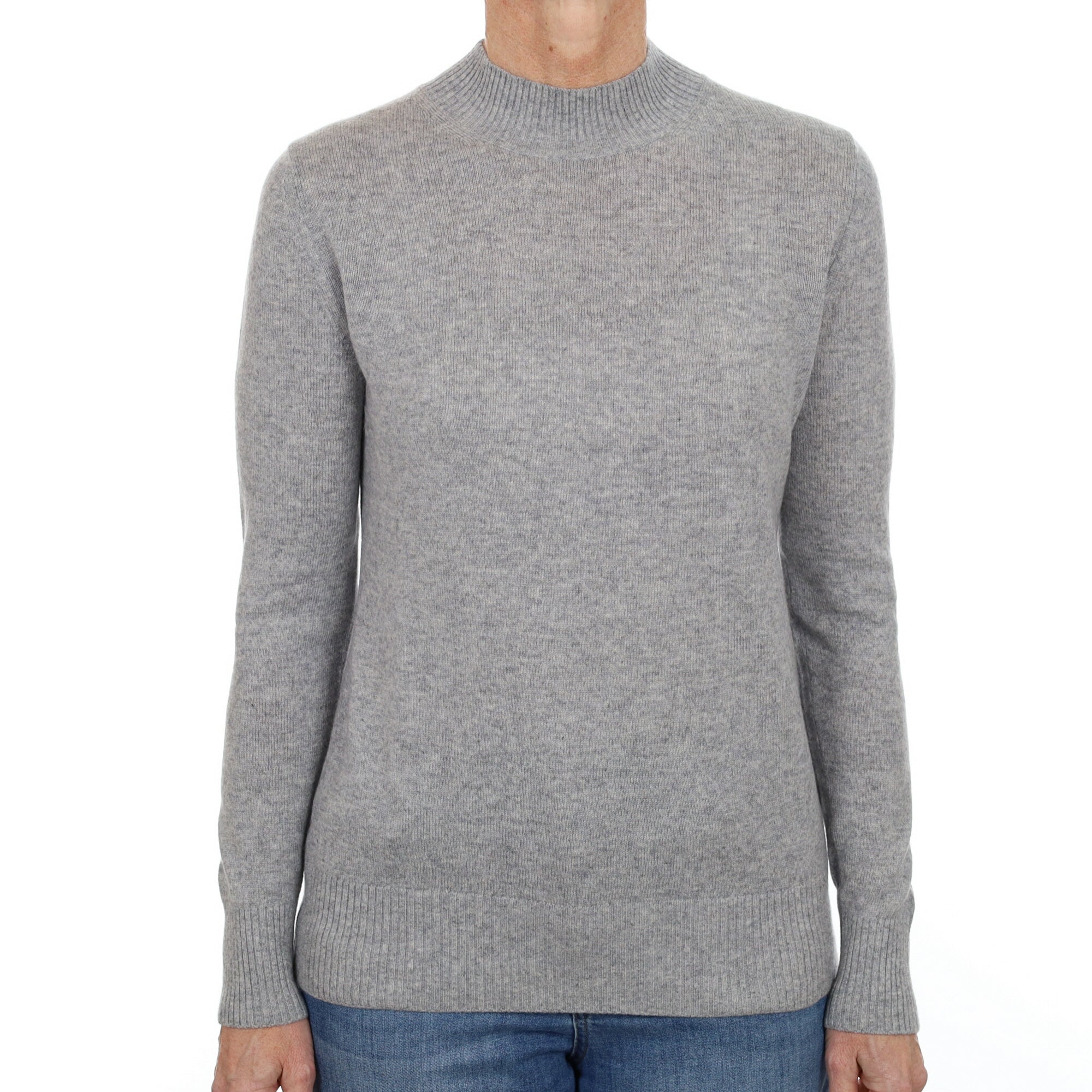 Smoke Grey Cashmere Turtle Neck Jumper Small