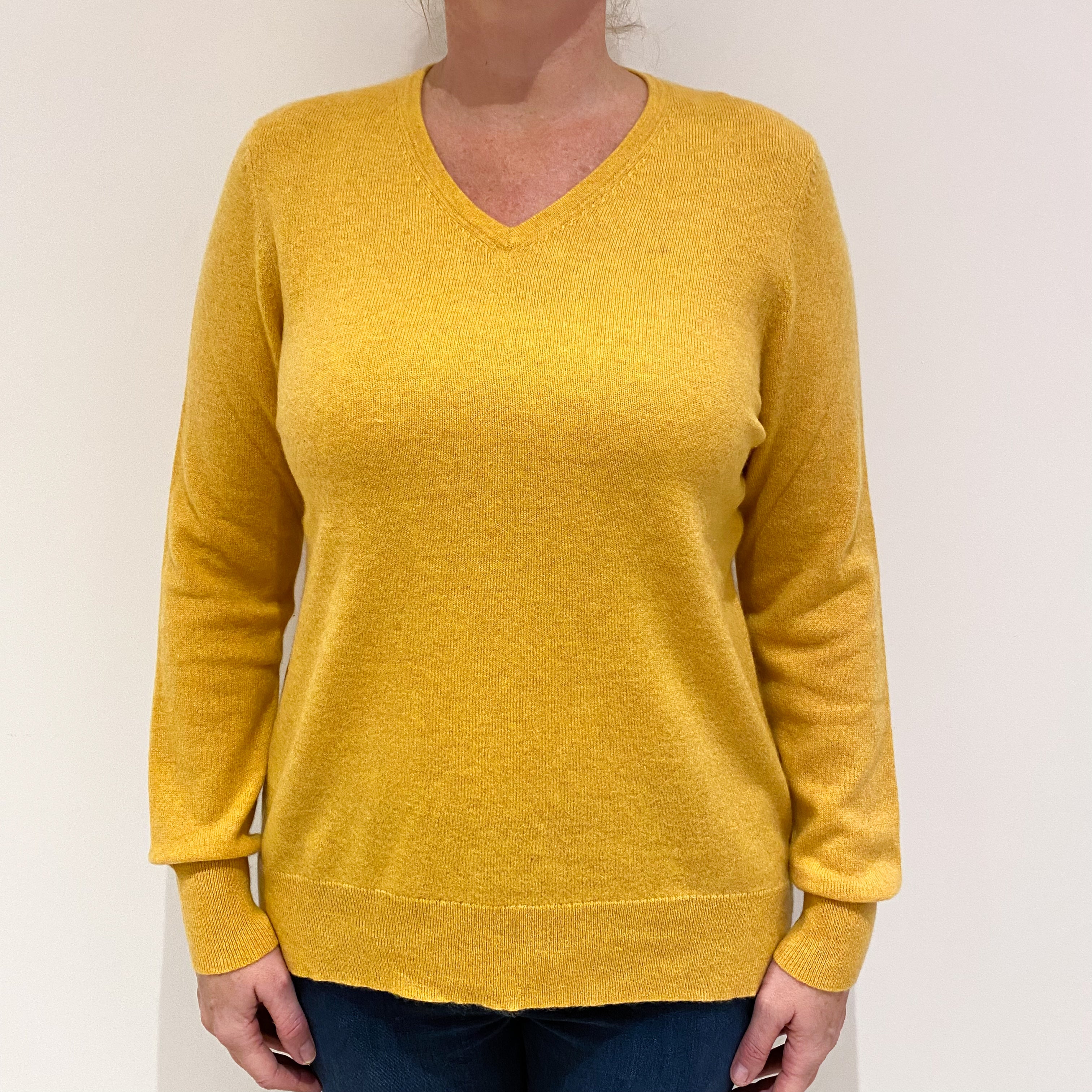 Sunflower Cashmere V-Neck Jumper Large