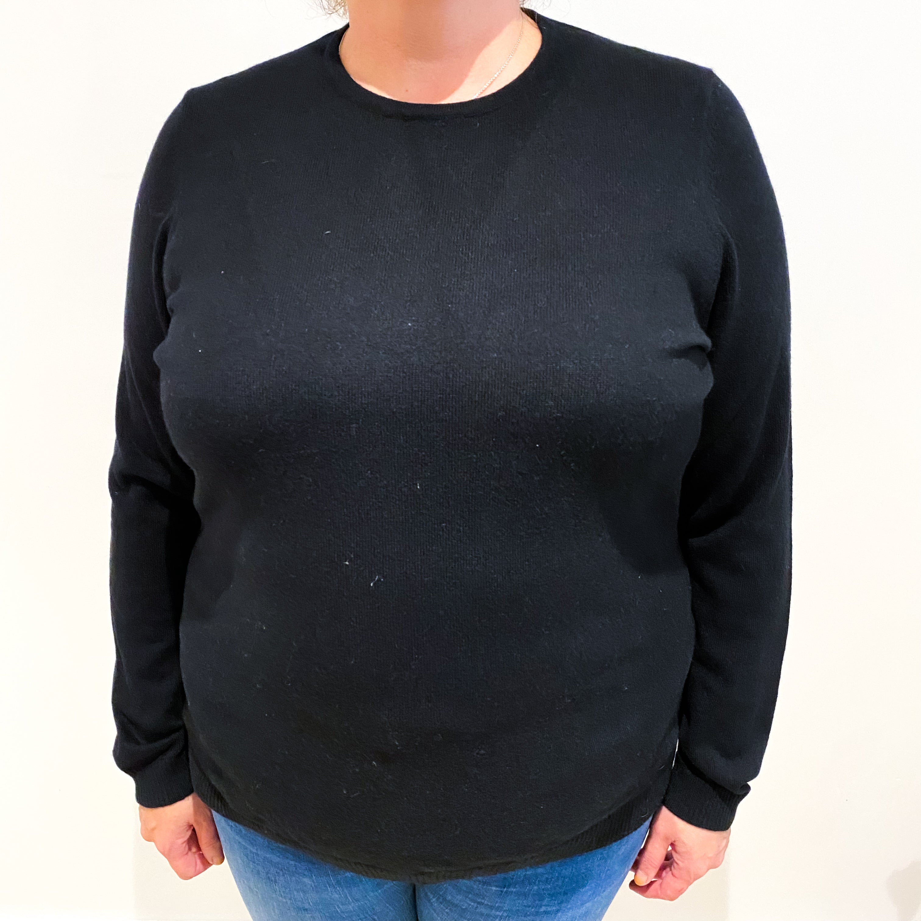 Black Cashmere Crew Neck Jumper Extra Extra Large