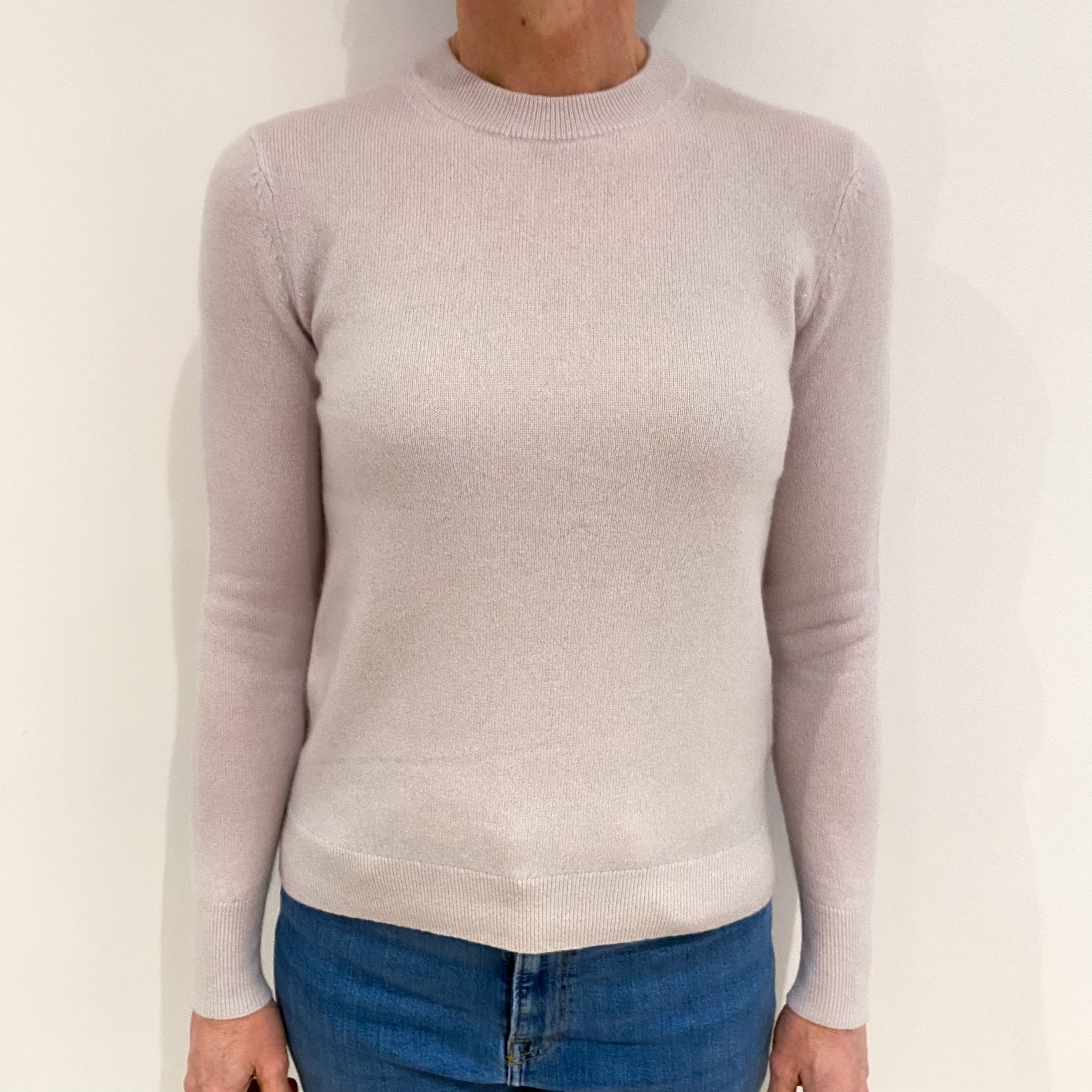 Jake’s Alabaster Beige Cashmere Crew Neck Jumper Small