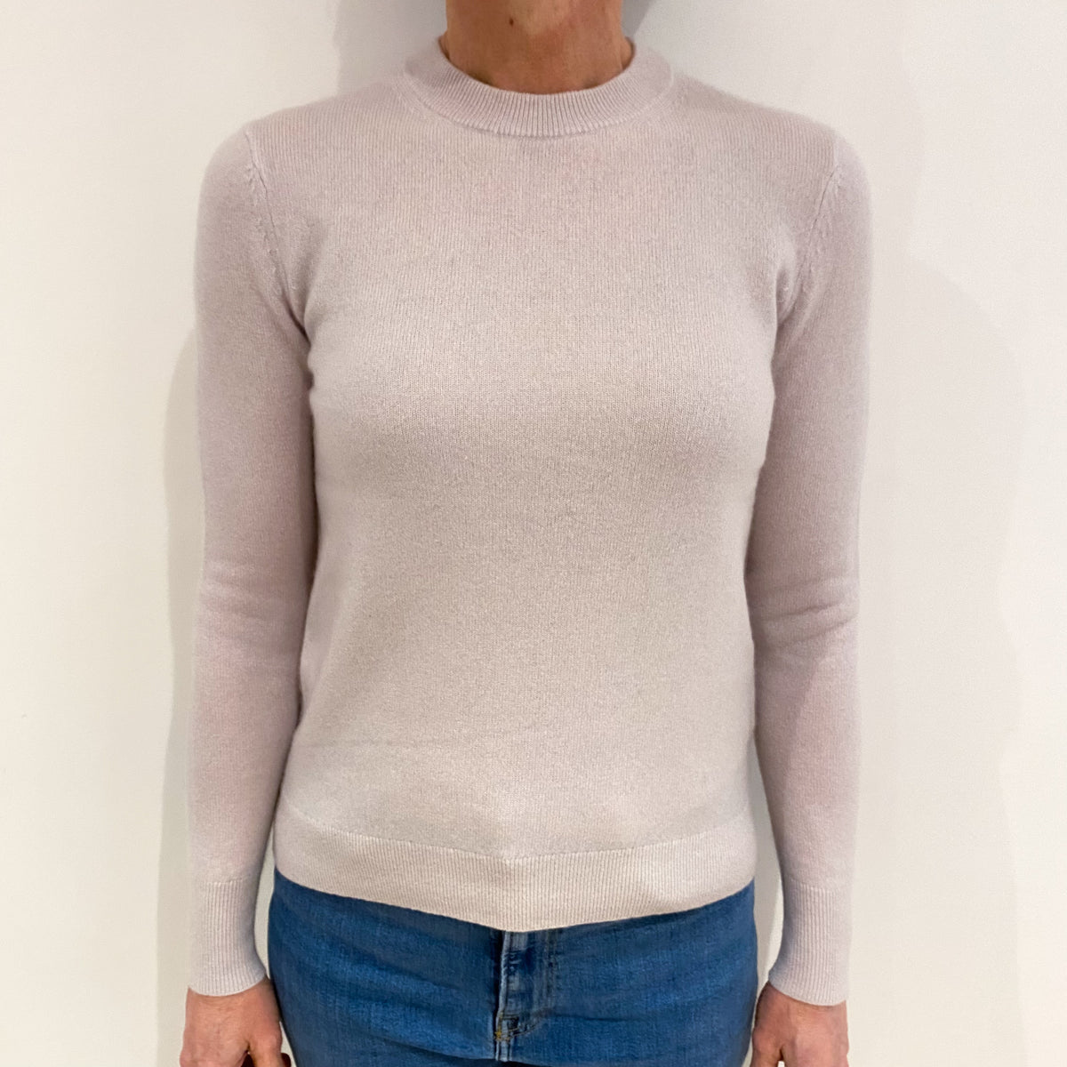 Jake’s Alabaster Beige Cashmere Crew Neck Jumper Small