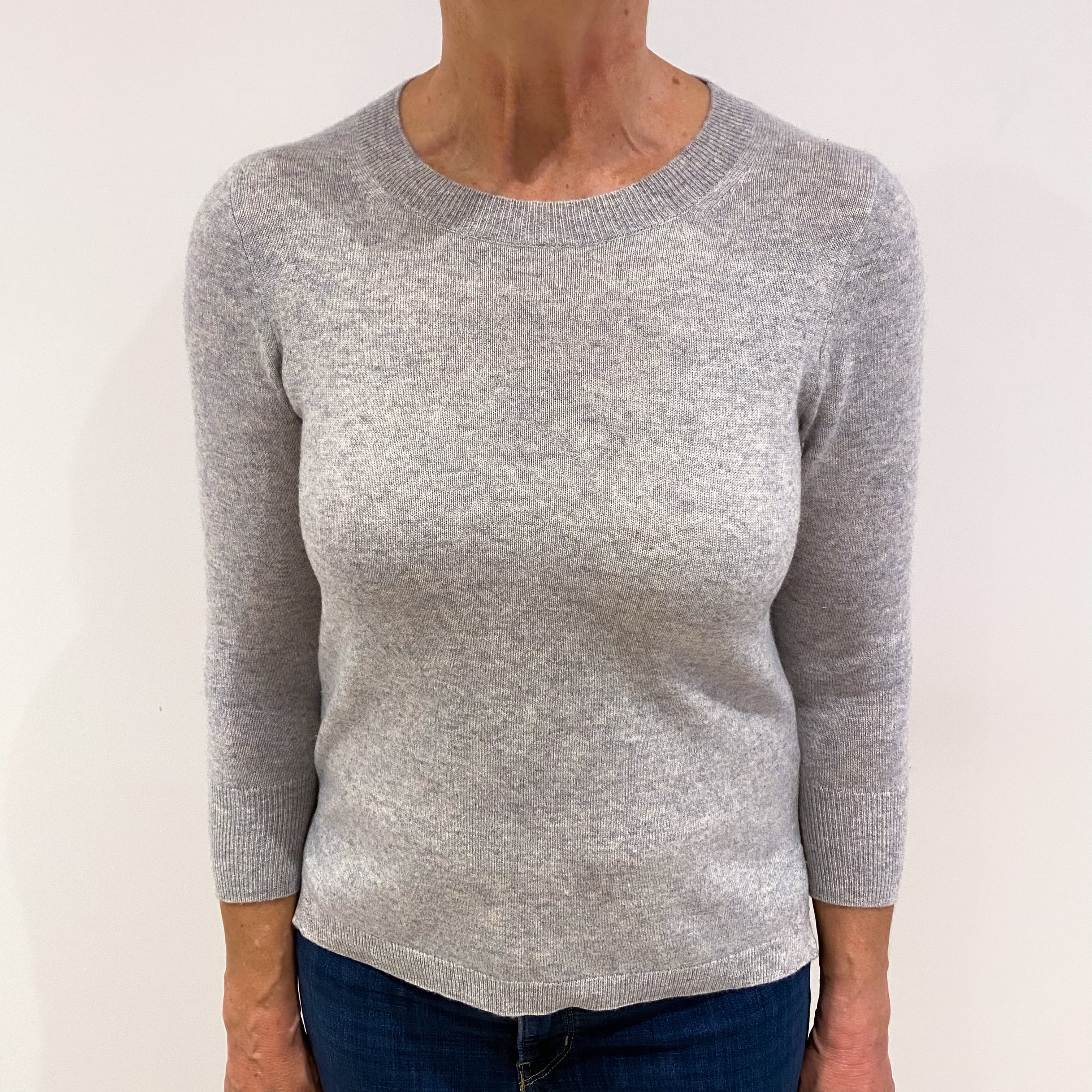 Smoke Grey Cashmere Crew Neck Jumper Medium