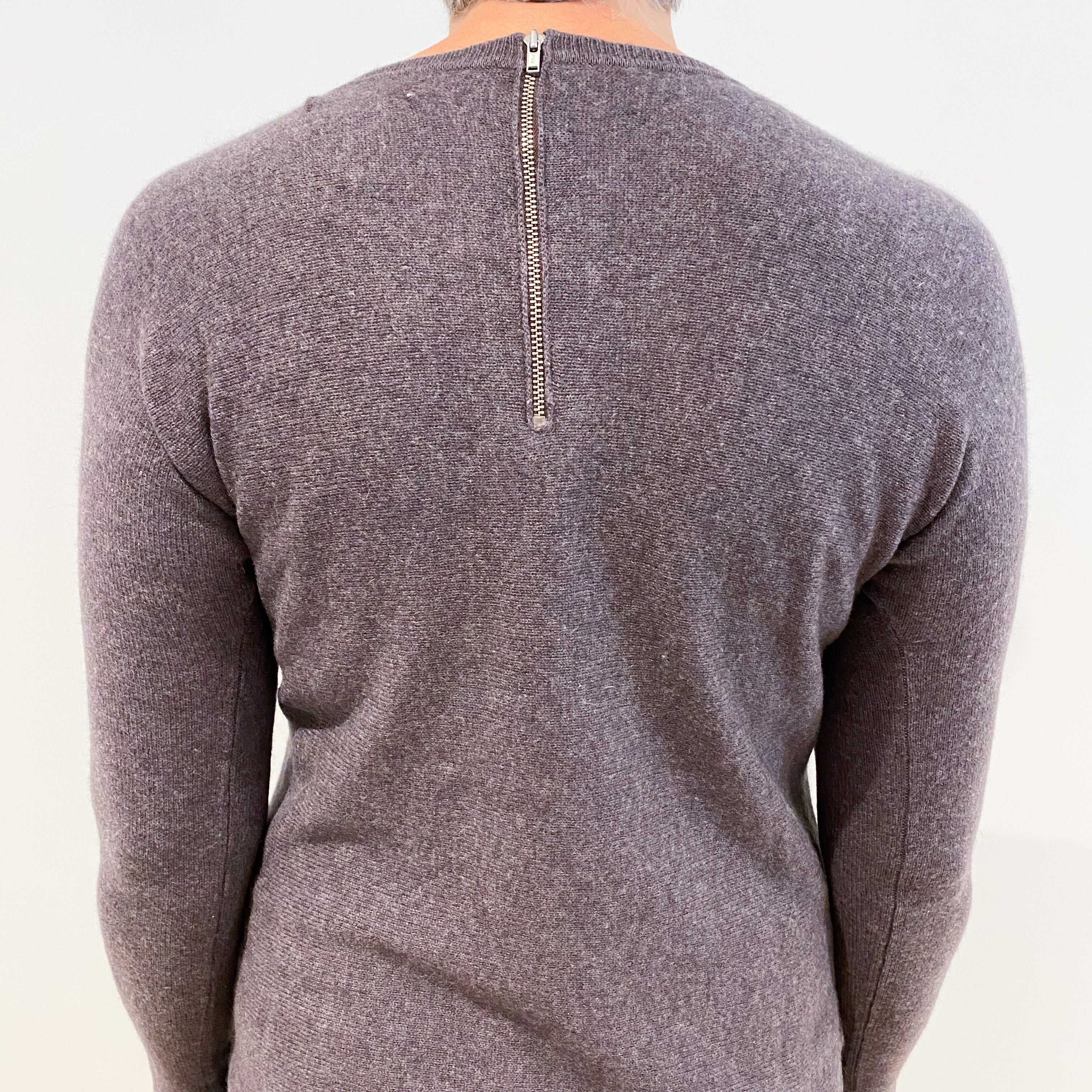 Purple Slate Batwing Cashmere Crew Neck Jumper Medium