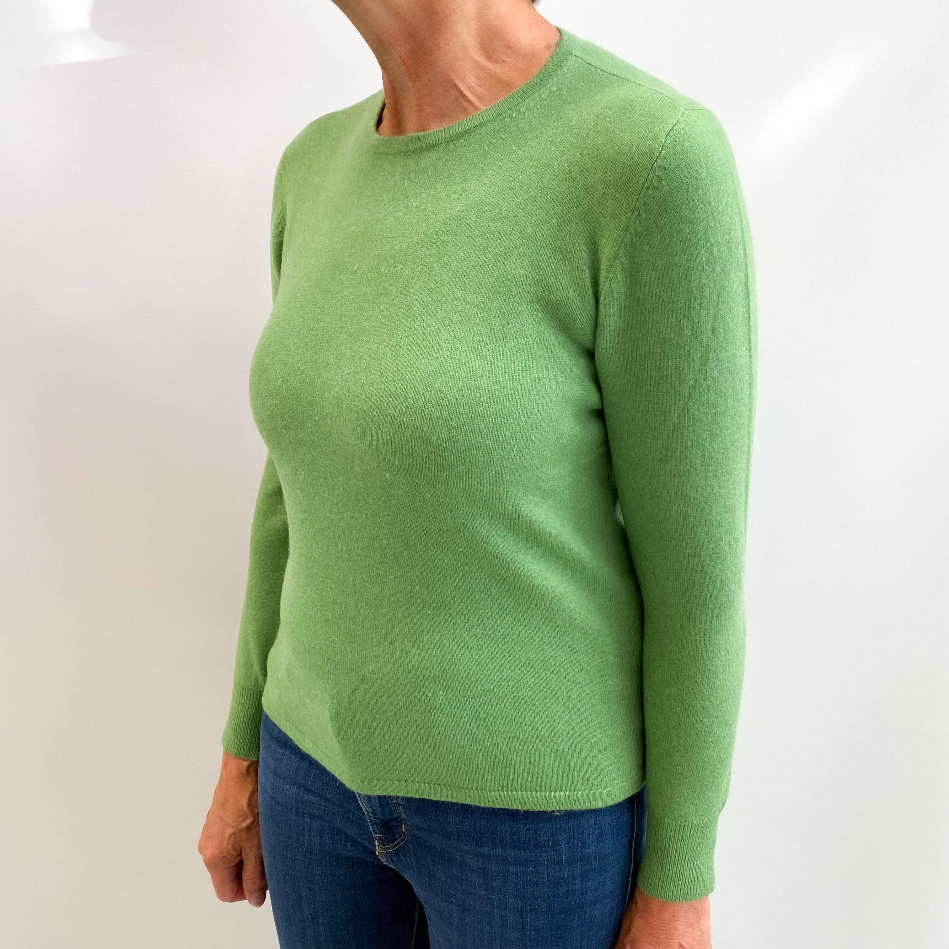 Jade Green Cashmere Crew Neck Jumper Medium