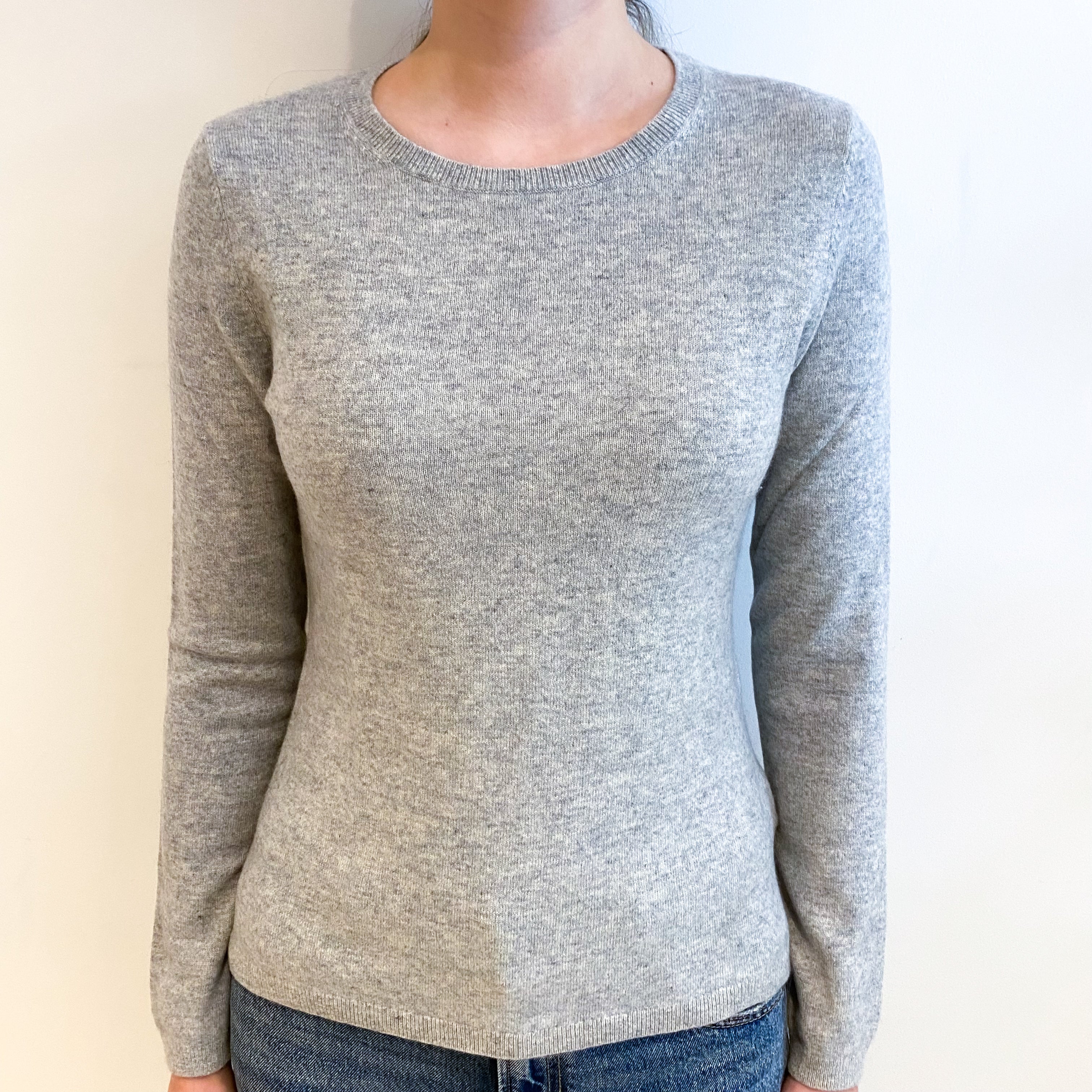 Smoke Grey Cashmere Crew Neck Jumper Extra Small