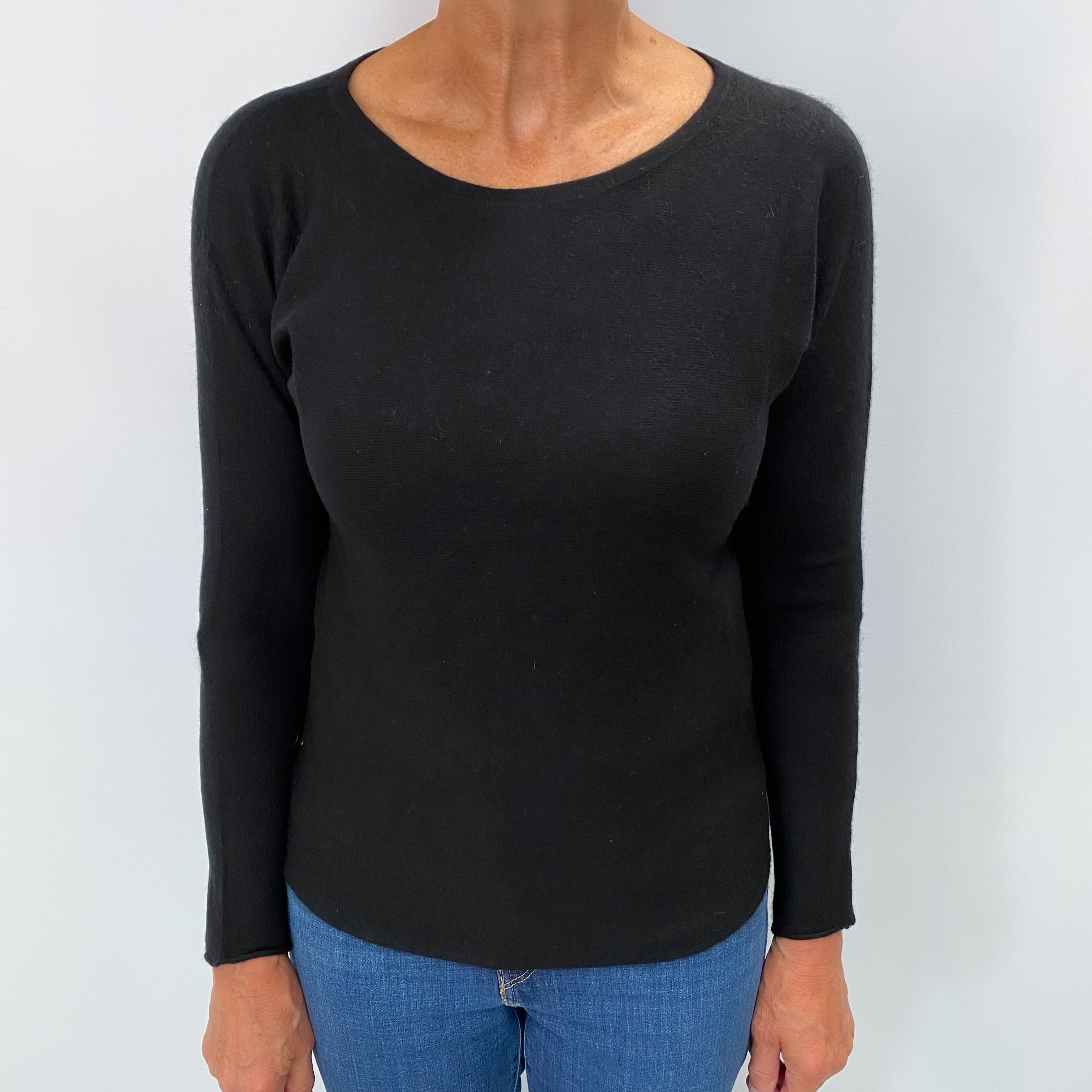 Black Cashmere Crew Neck Jumper Medium
