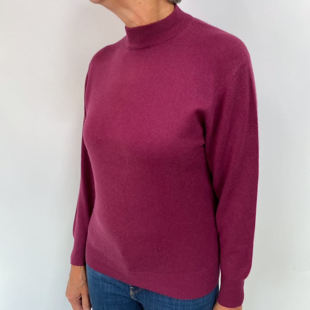 Fig Purple Cashmere Turtle Neck Jumper Medium