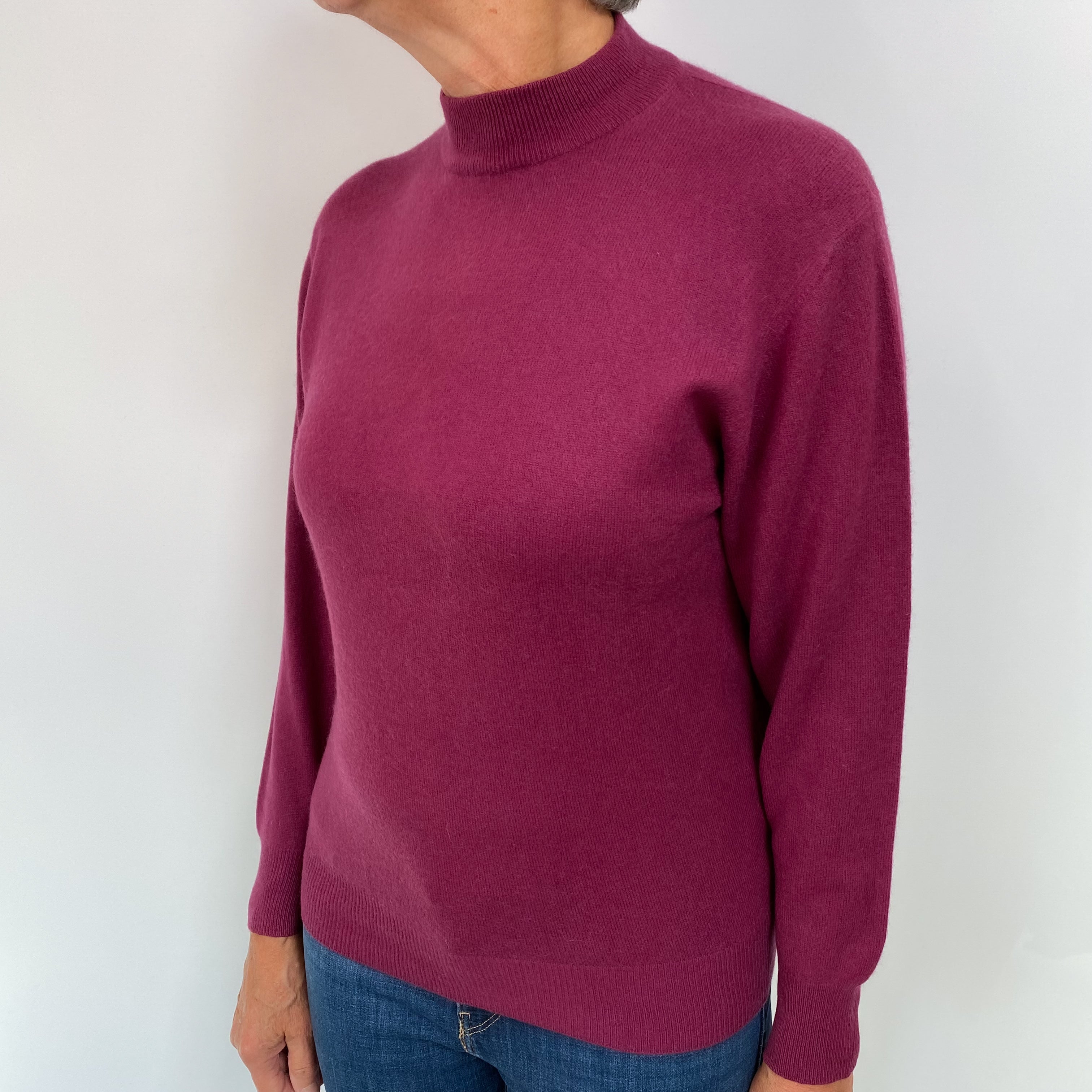Fig Purple Cashmere Turtle Neck Jumper Medium