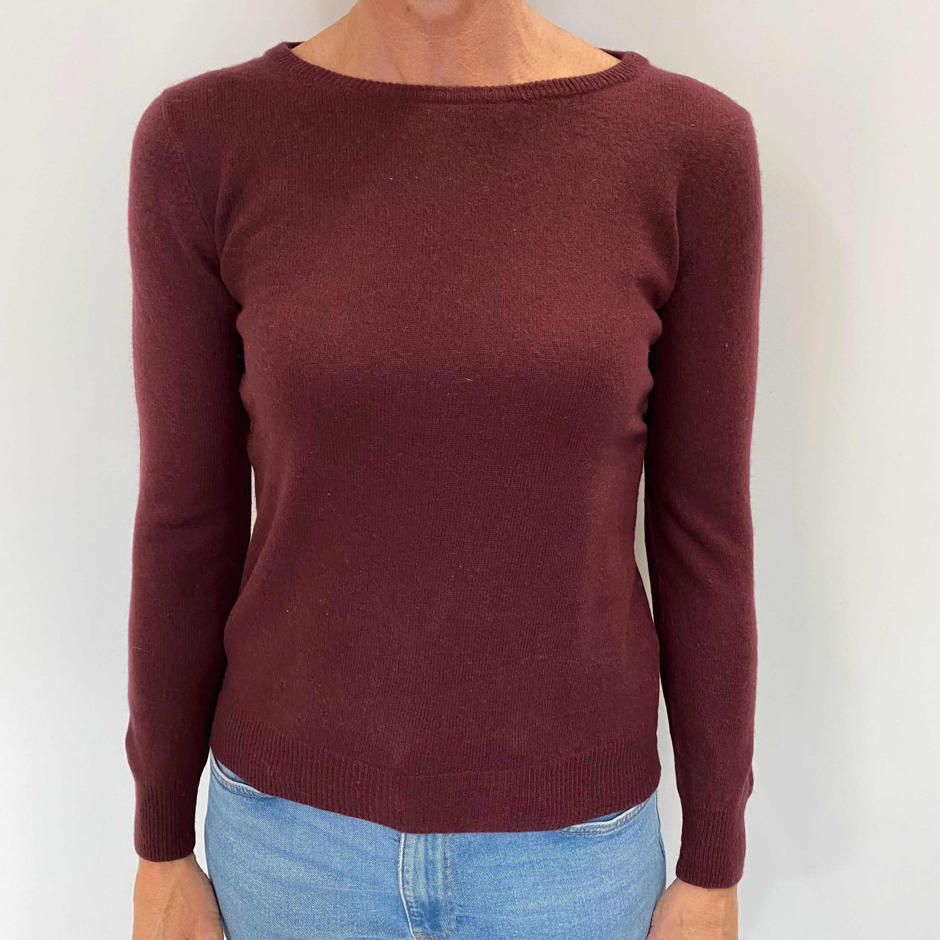 Mulberry Purple Cashmere Crew Neck Jumper Small