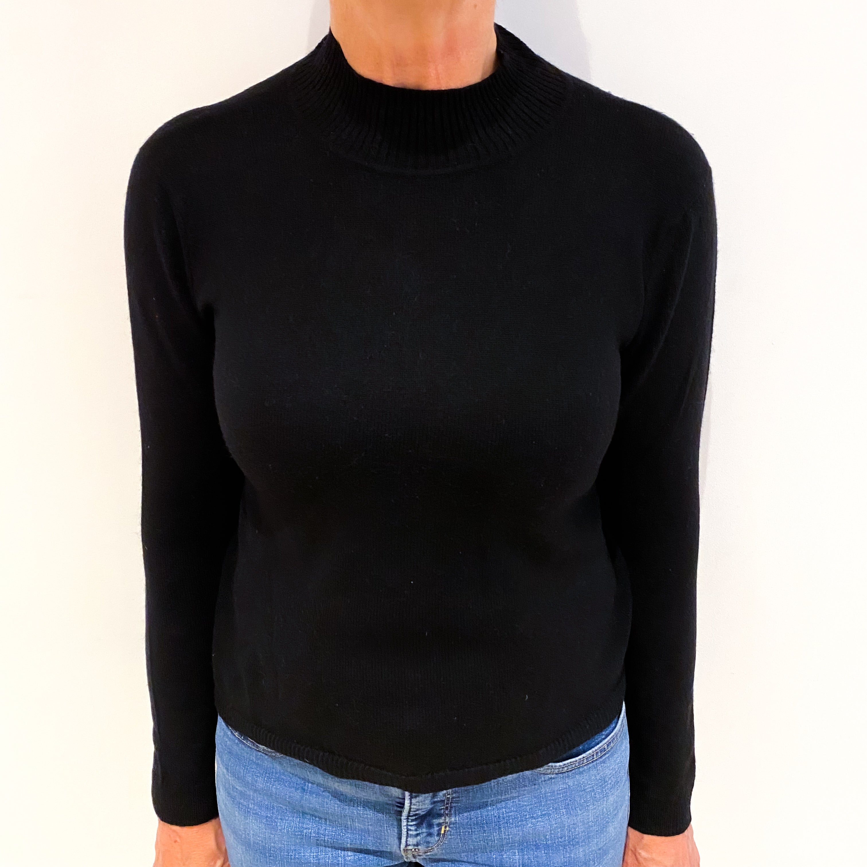 Black Cashmere Turtle Neck Jumper Medium