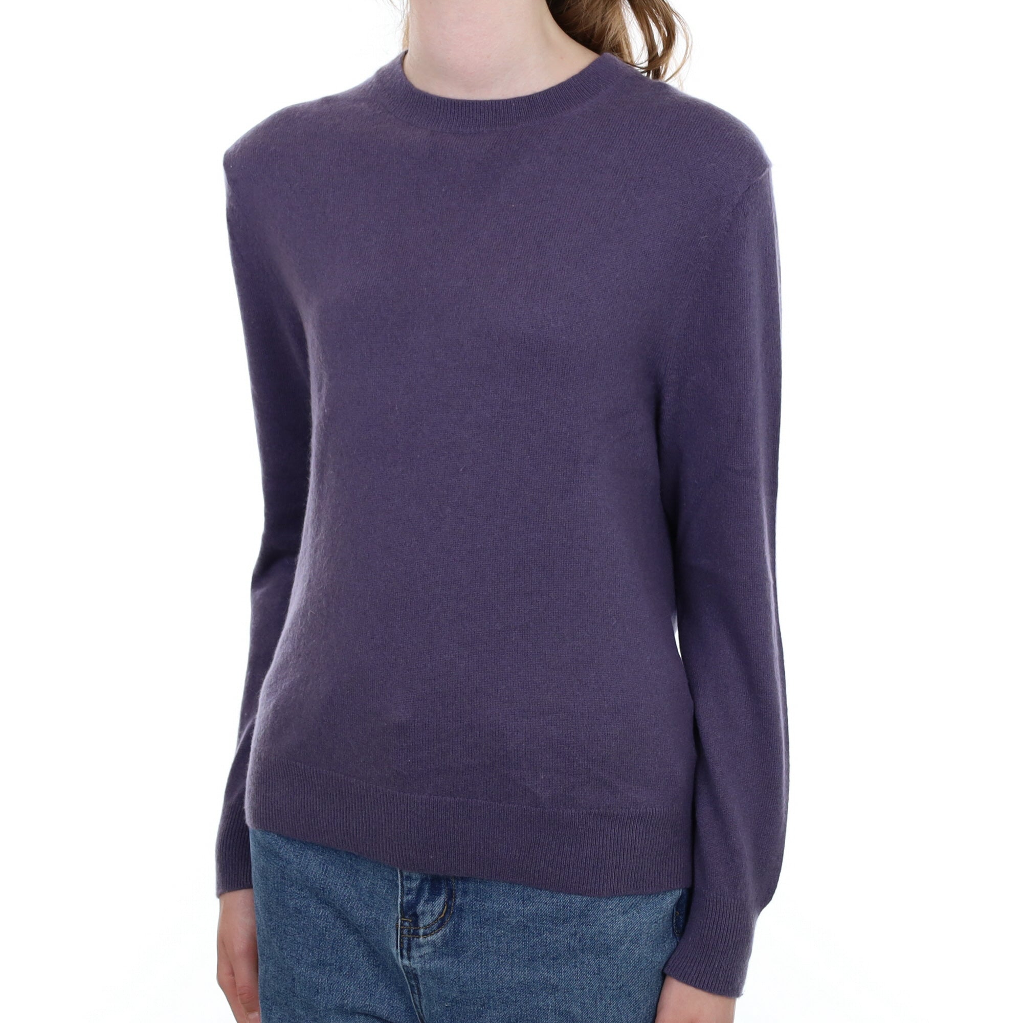 Dusky Purple Cashmere Crew Neck Jumper Extra Small