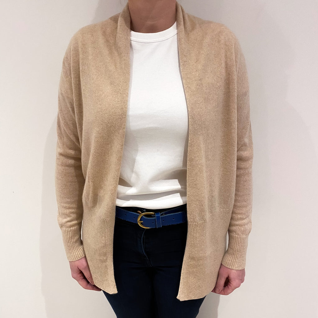 Beige Cashmere Edge to Edge Cardigan Large