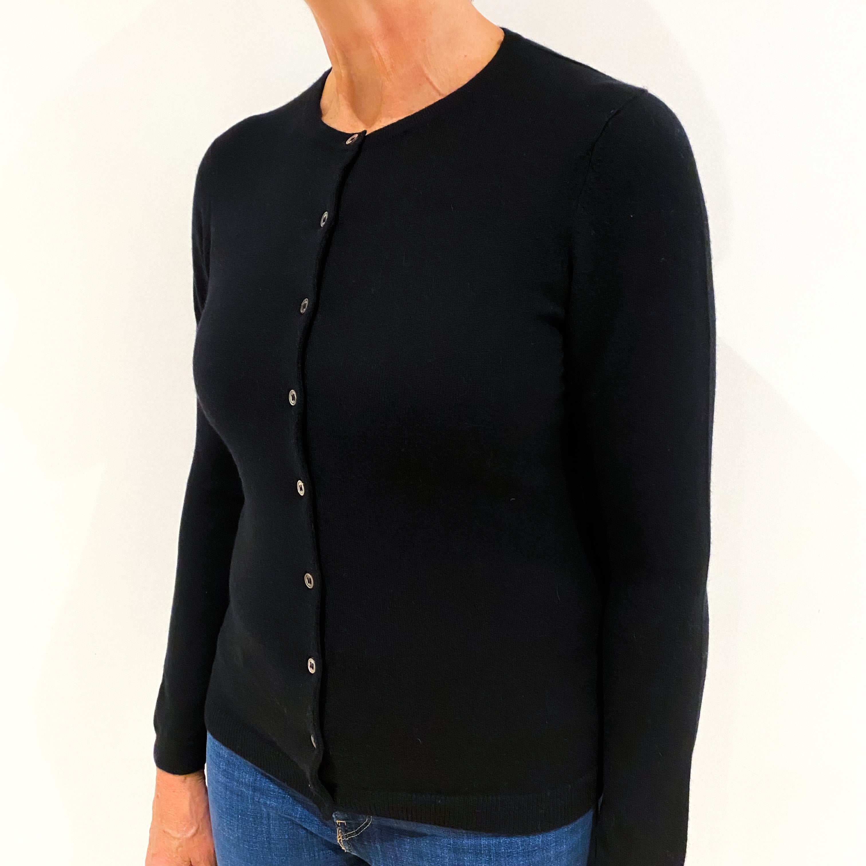 Black Cashmere Cardigan Medium