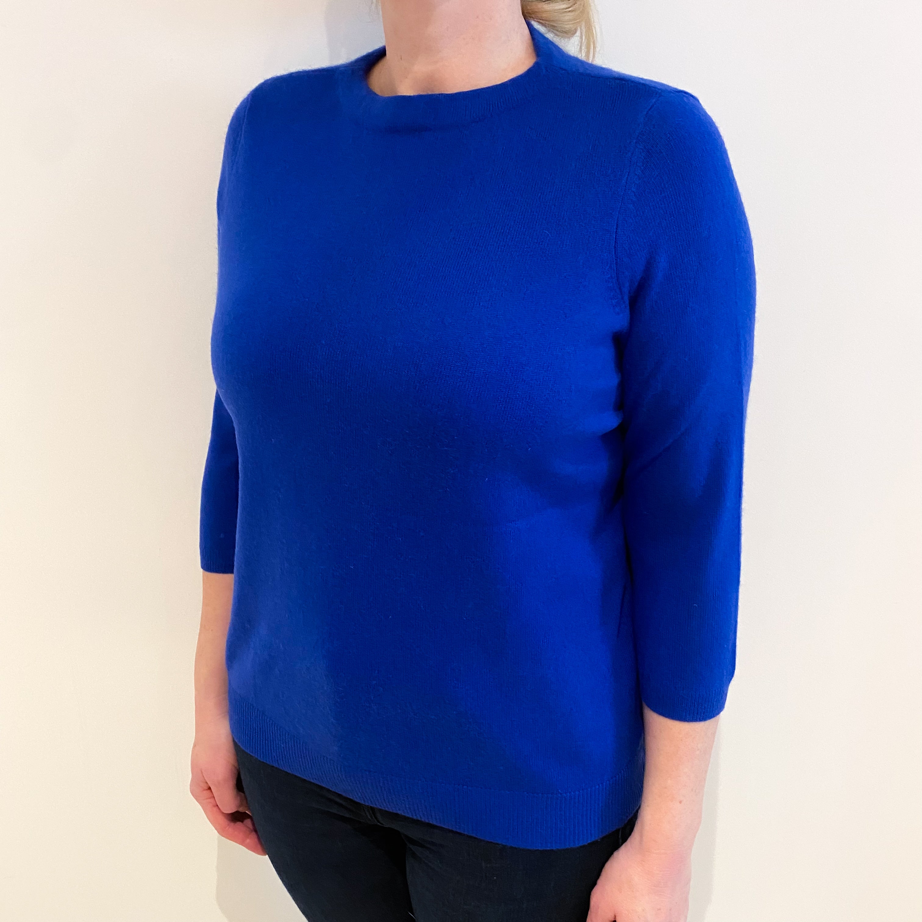 Colbolt Blue Cashmere Crew Neck Jumper Large