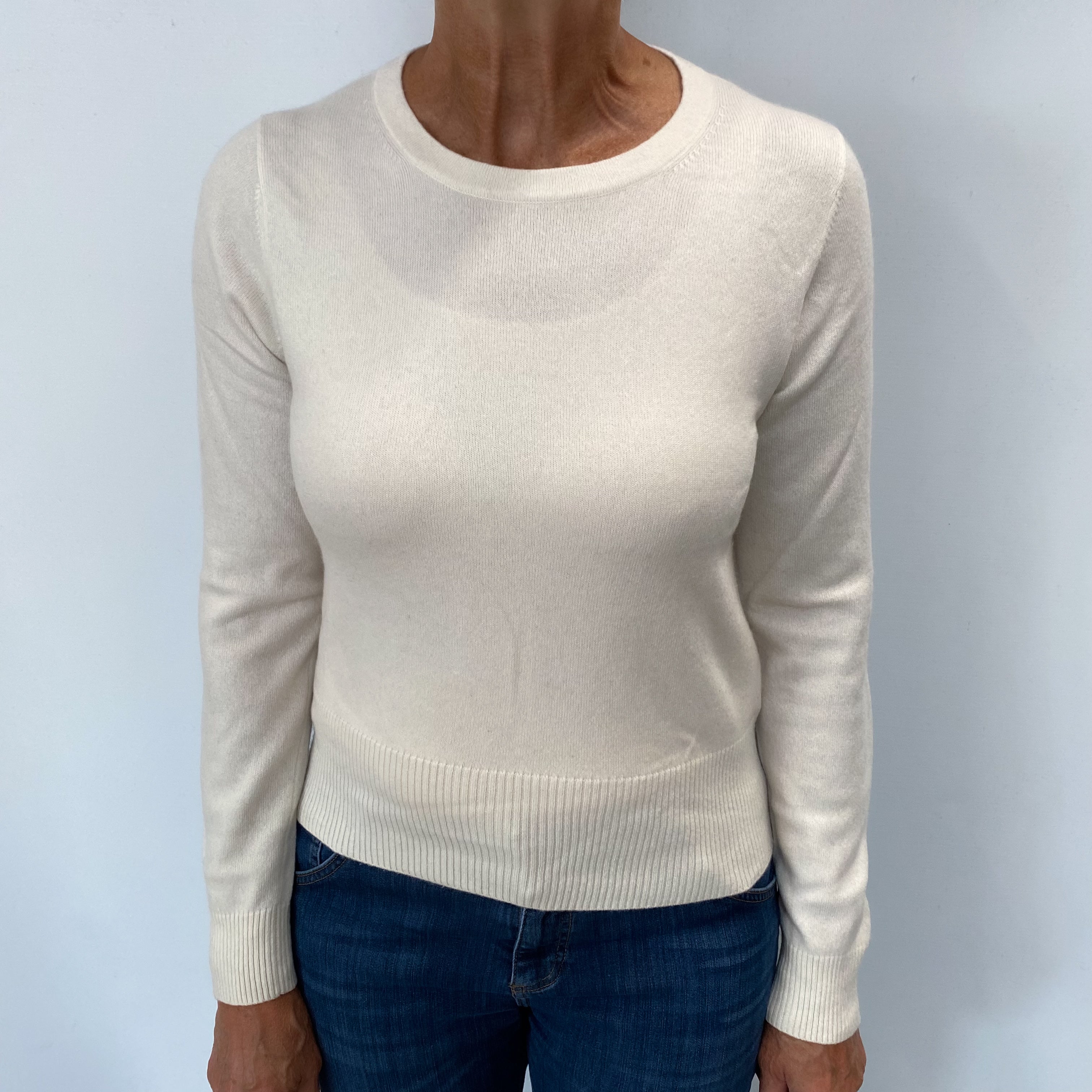 Cream Cashmere Crew Neck Jumper Medium