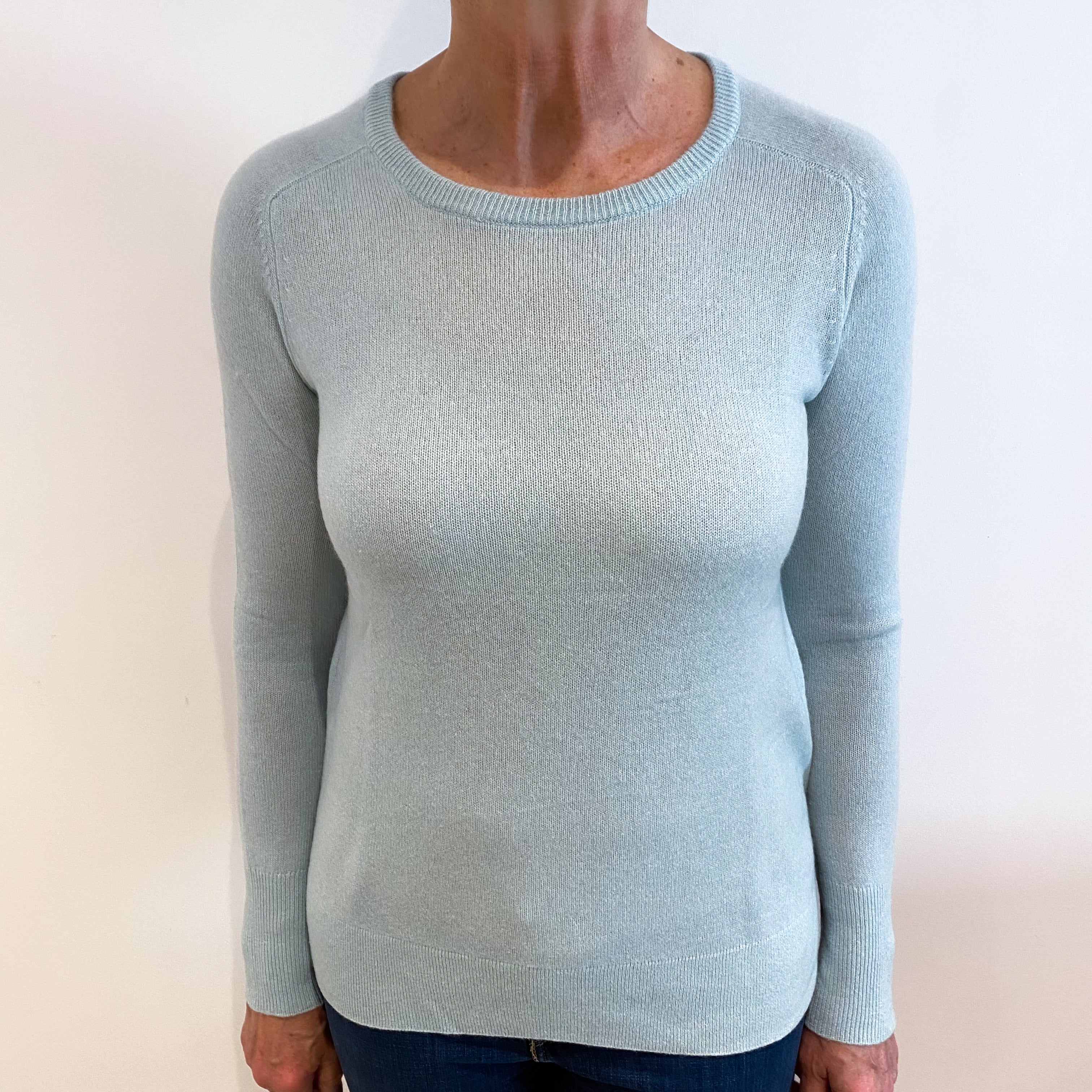 Mint Green Cashmere Crew Neck Jumper Medium