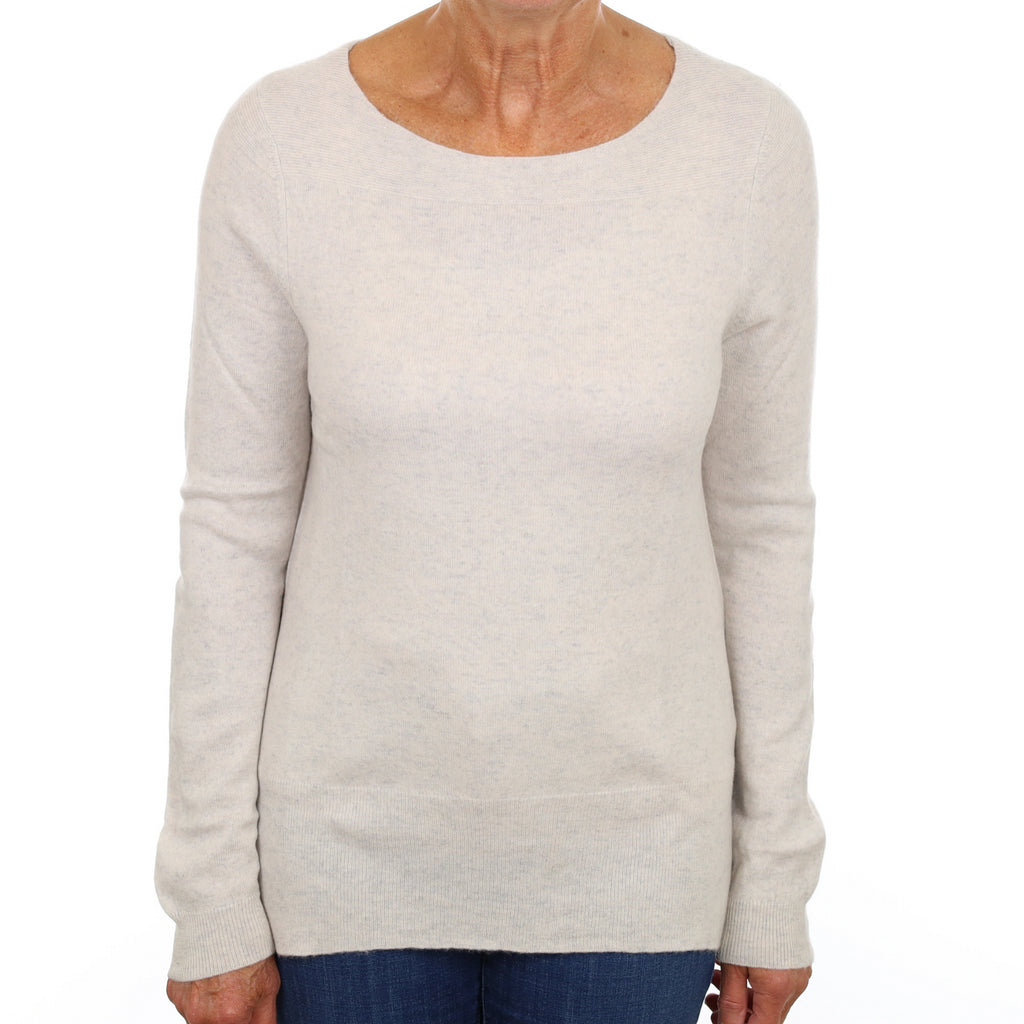 Frost Grey Cashmere Slash Neck Jumper Medium
