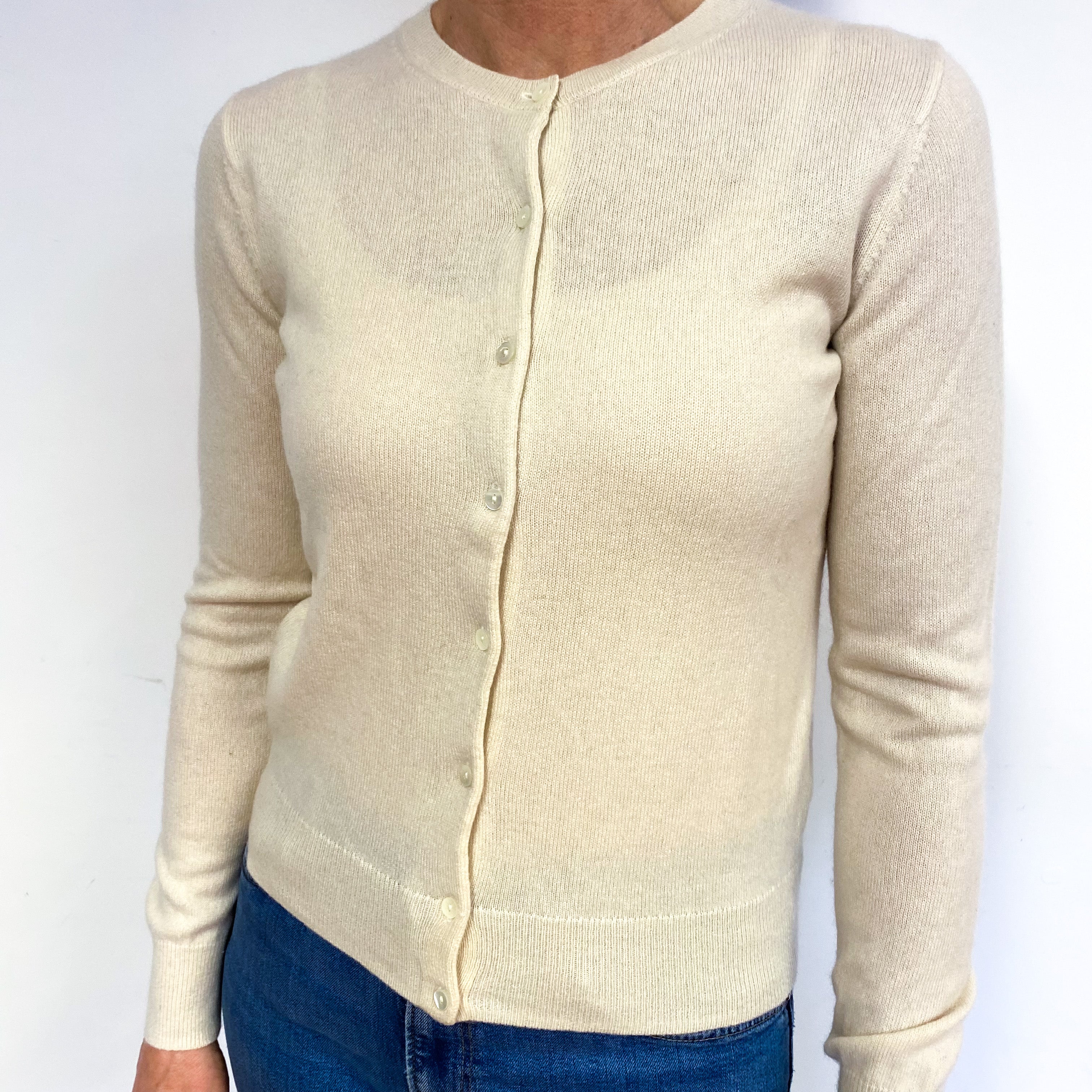 Vanilla Cream Cashmere Cardigan Medium
