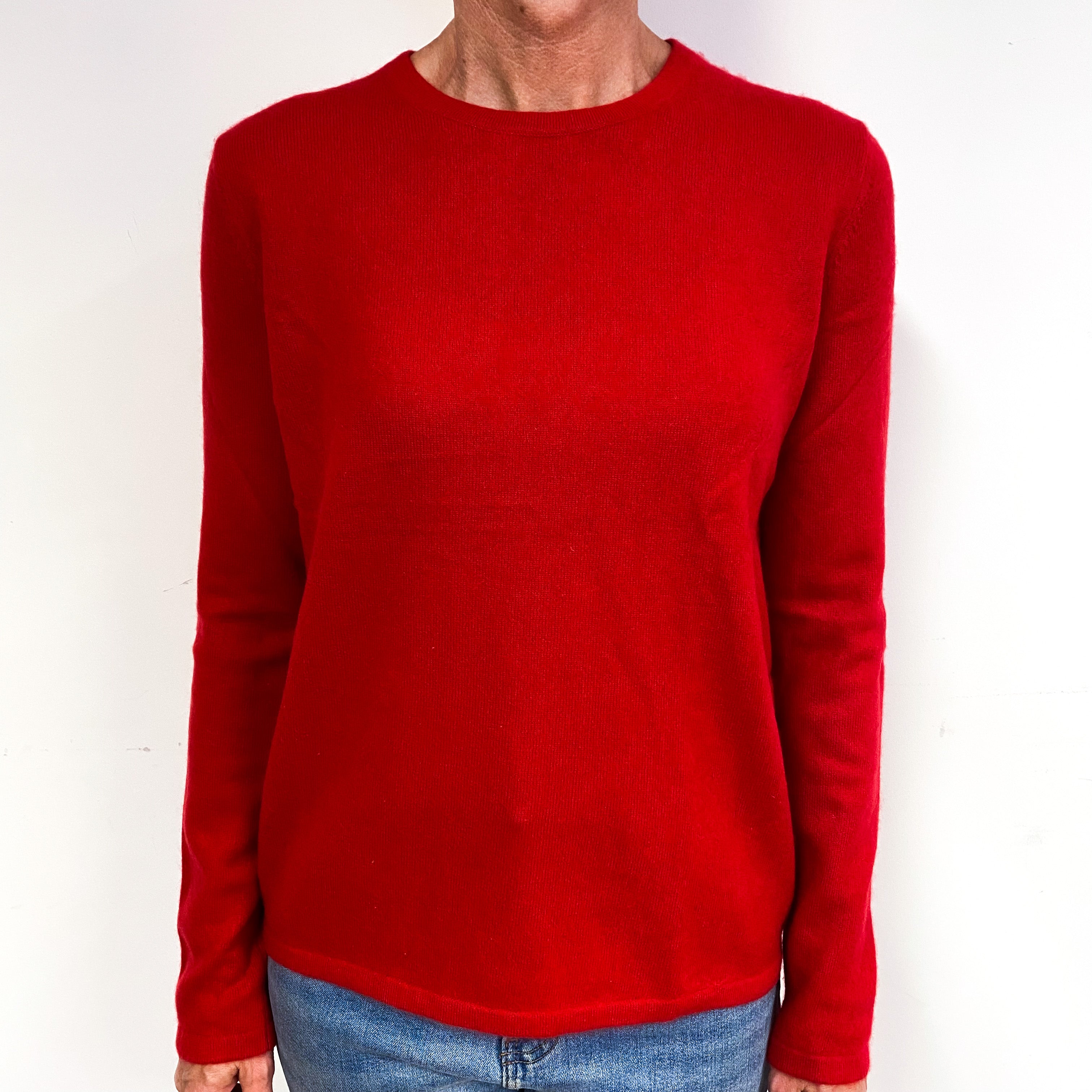 Scarlett Red Cashmere Crew Neck Jumper Medium