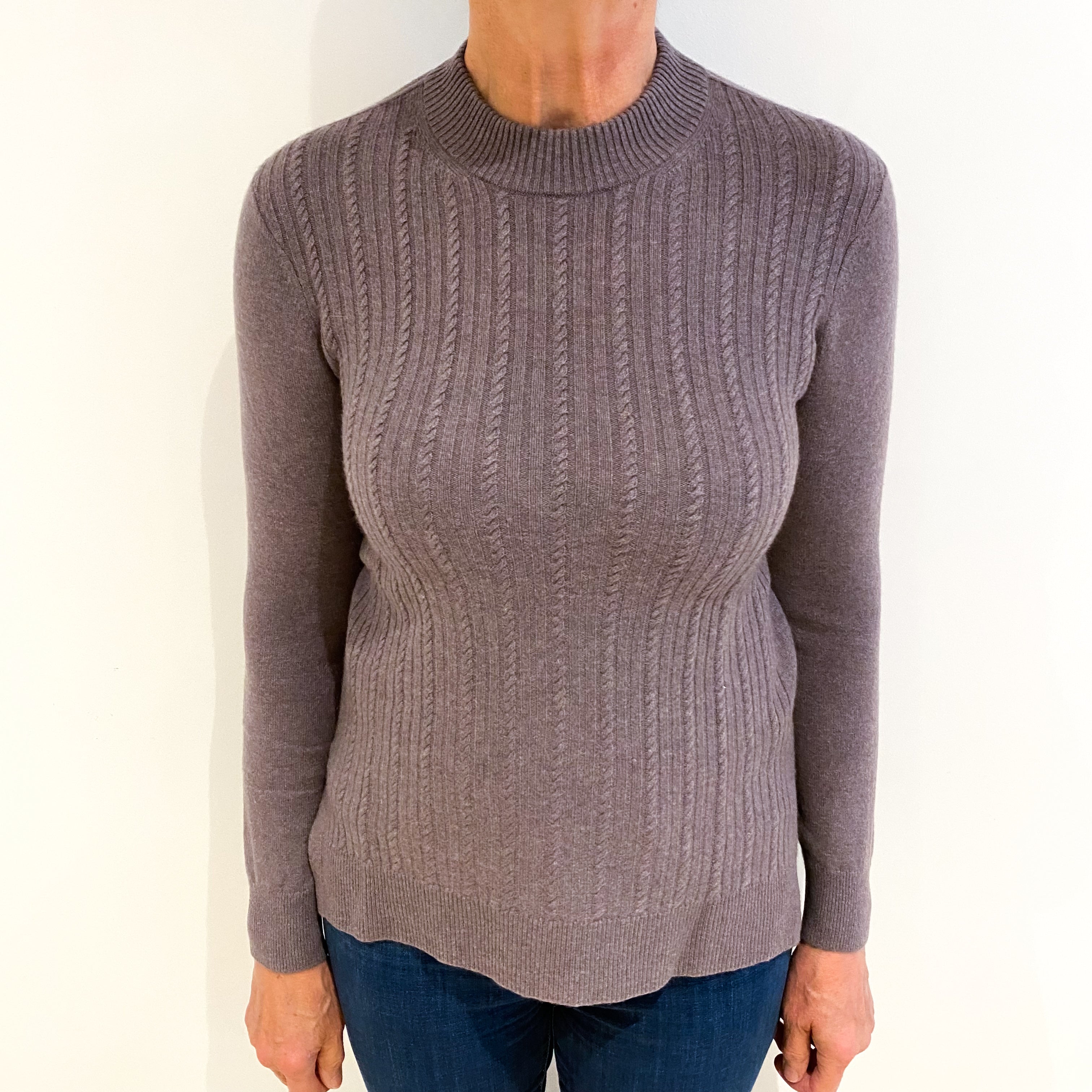 Slate Purple Cashmere Turtle Neck Jumper Medium