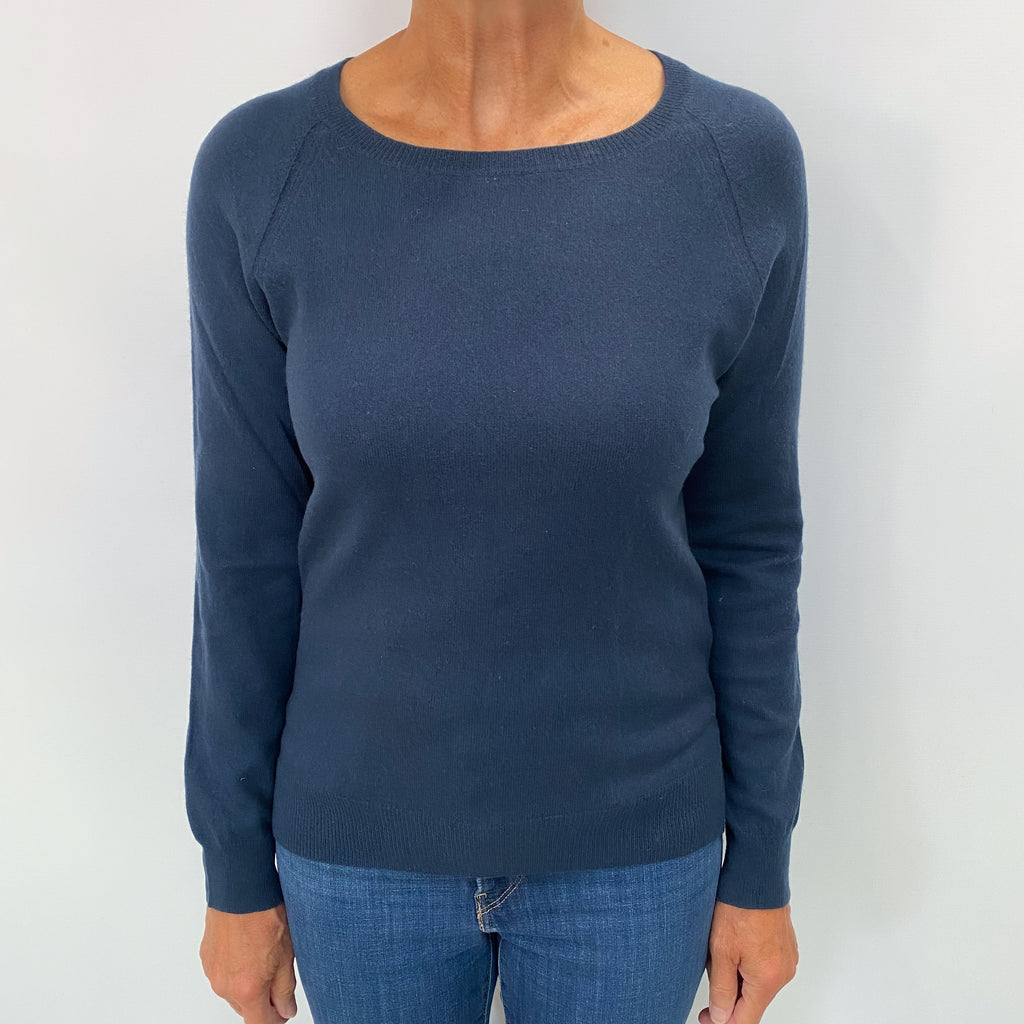 Naval Blue Cashmere Crew Neck Jumper Medium