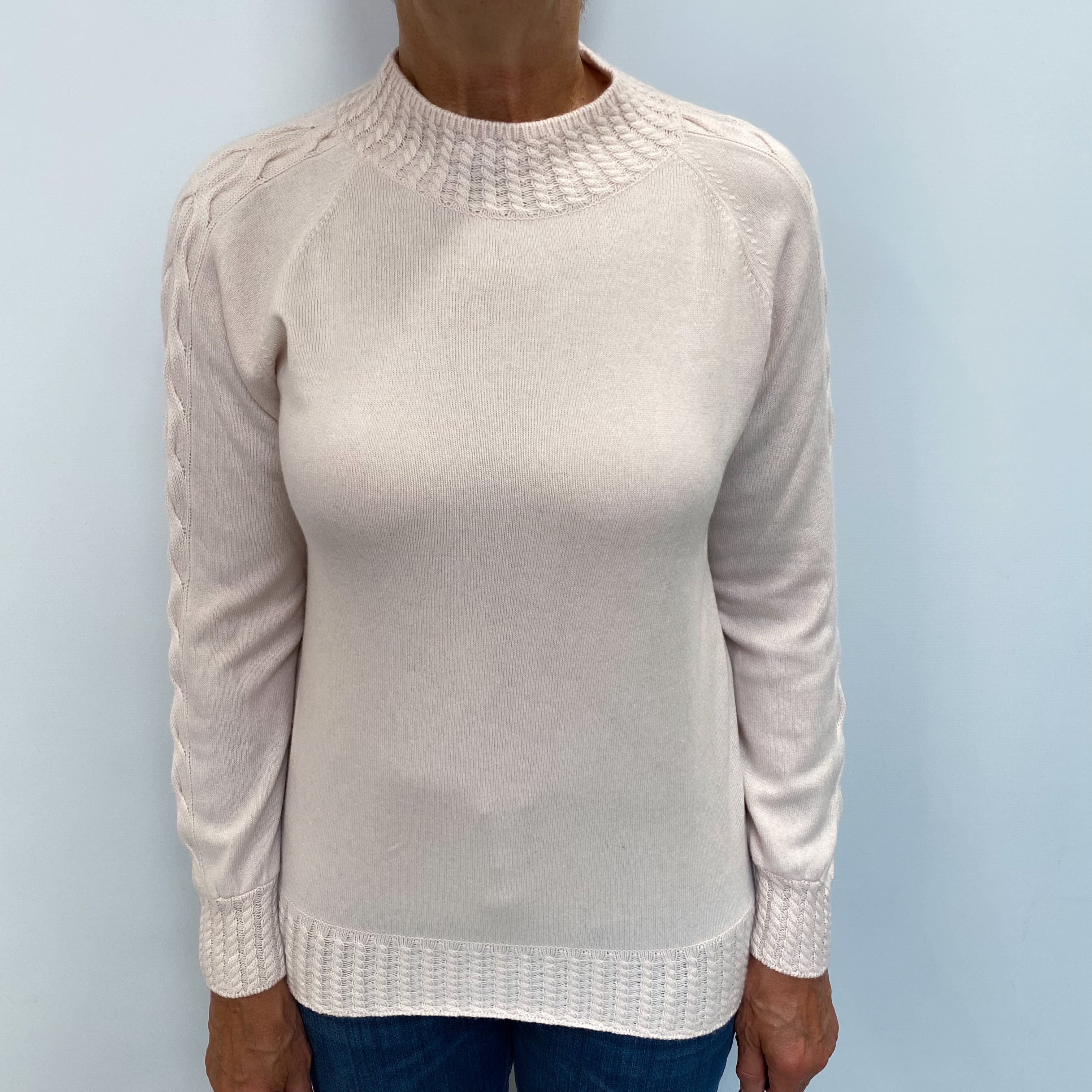 Ice Pink Cashmere Turtle Neck Jumper Medium