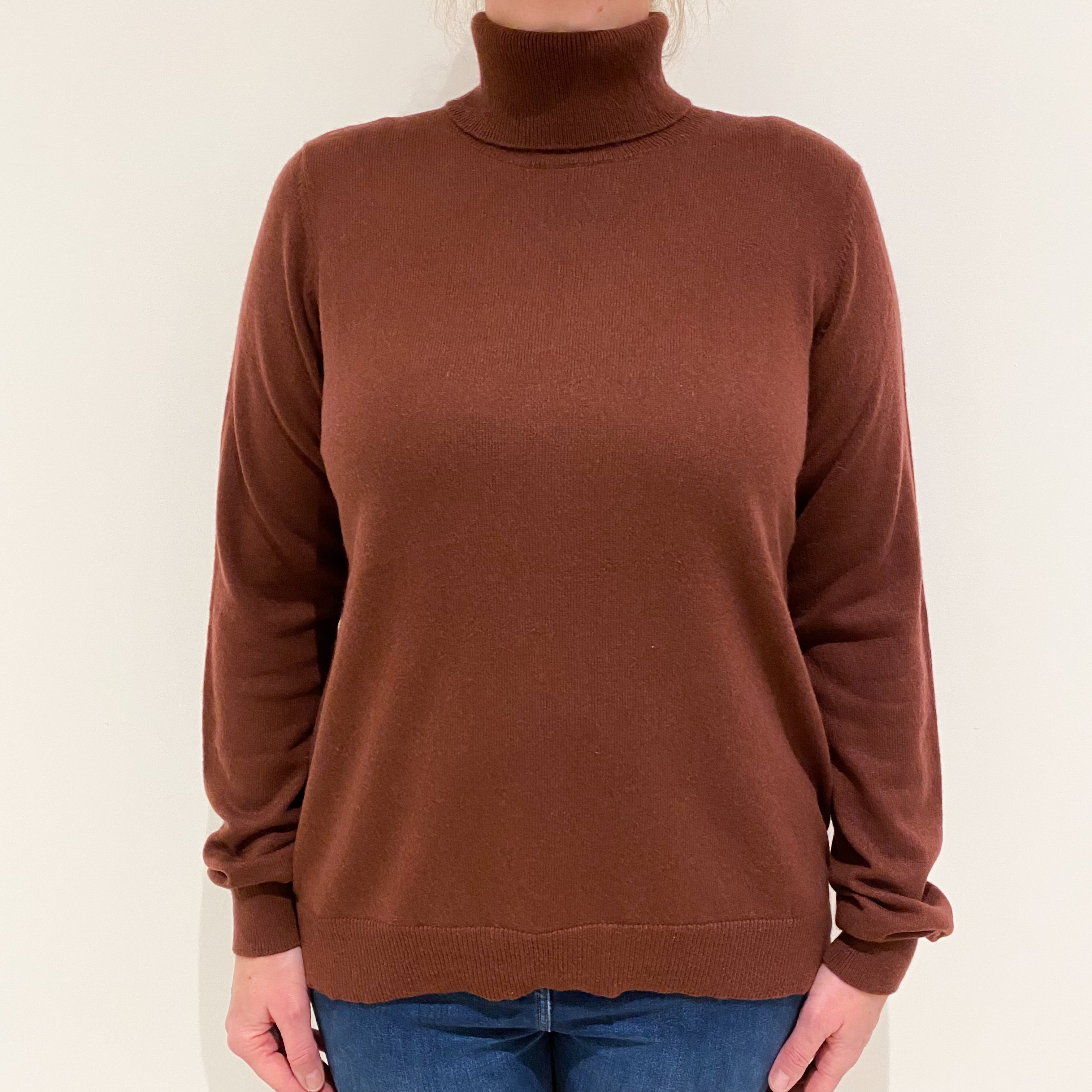 Orvis Mulberry Purple Cashmere Polo Neck Large