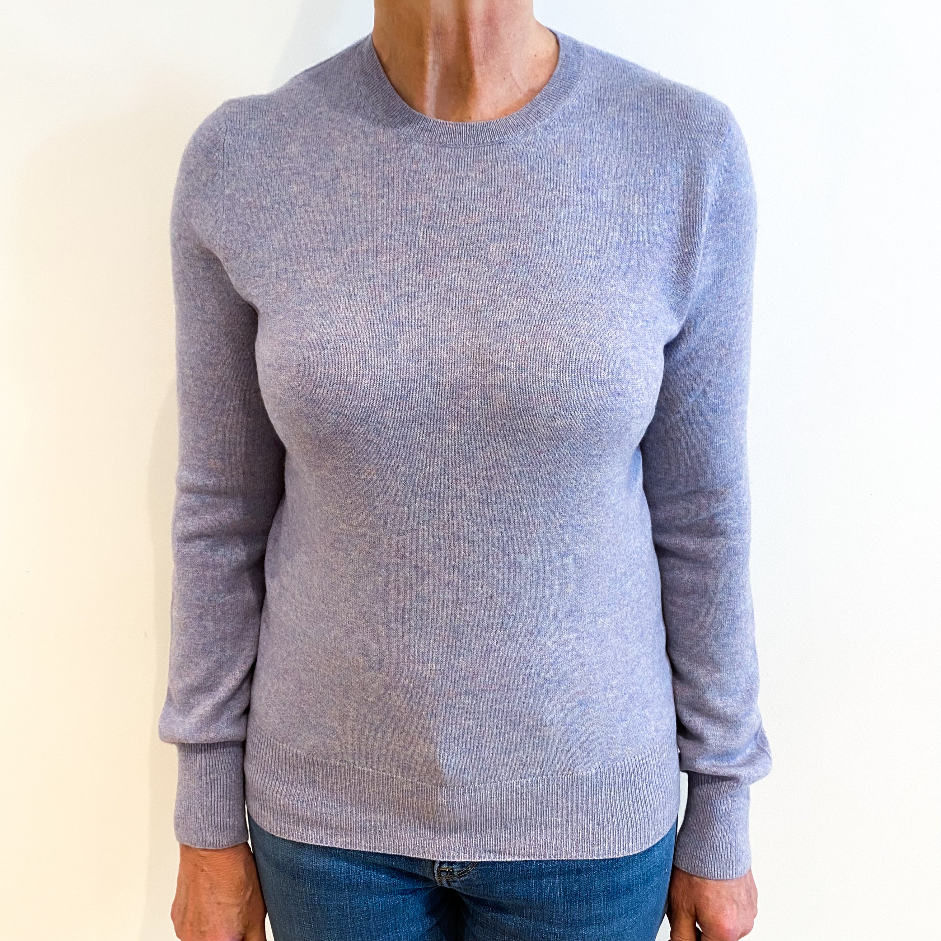 Lilac Purple Cashmere Crew Neck Jumper Medium