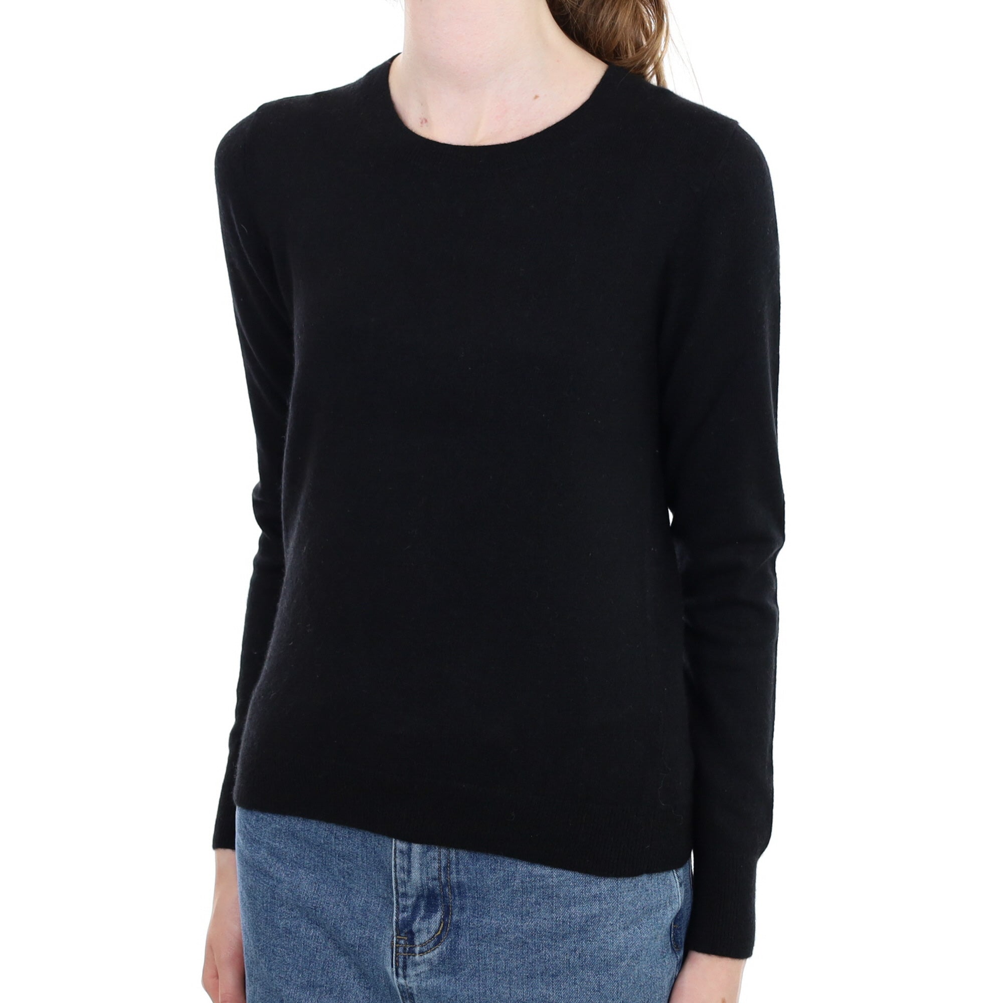 Black Cashmere Crew Neck Jumper Extra Small