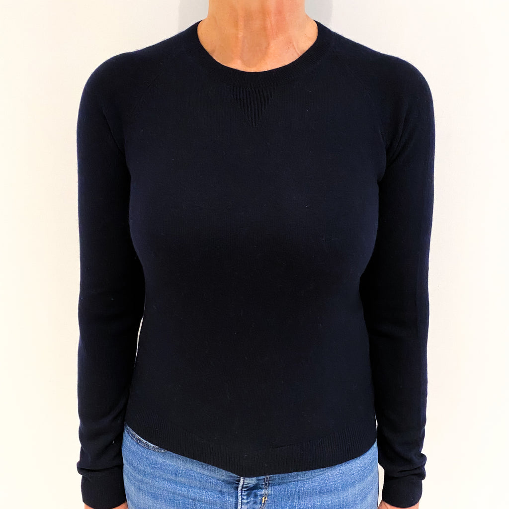 Darkest Navy Cashmere Crew Neck Jumper Medium