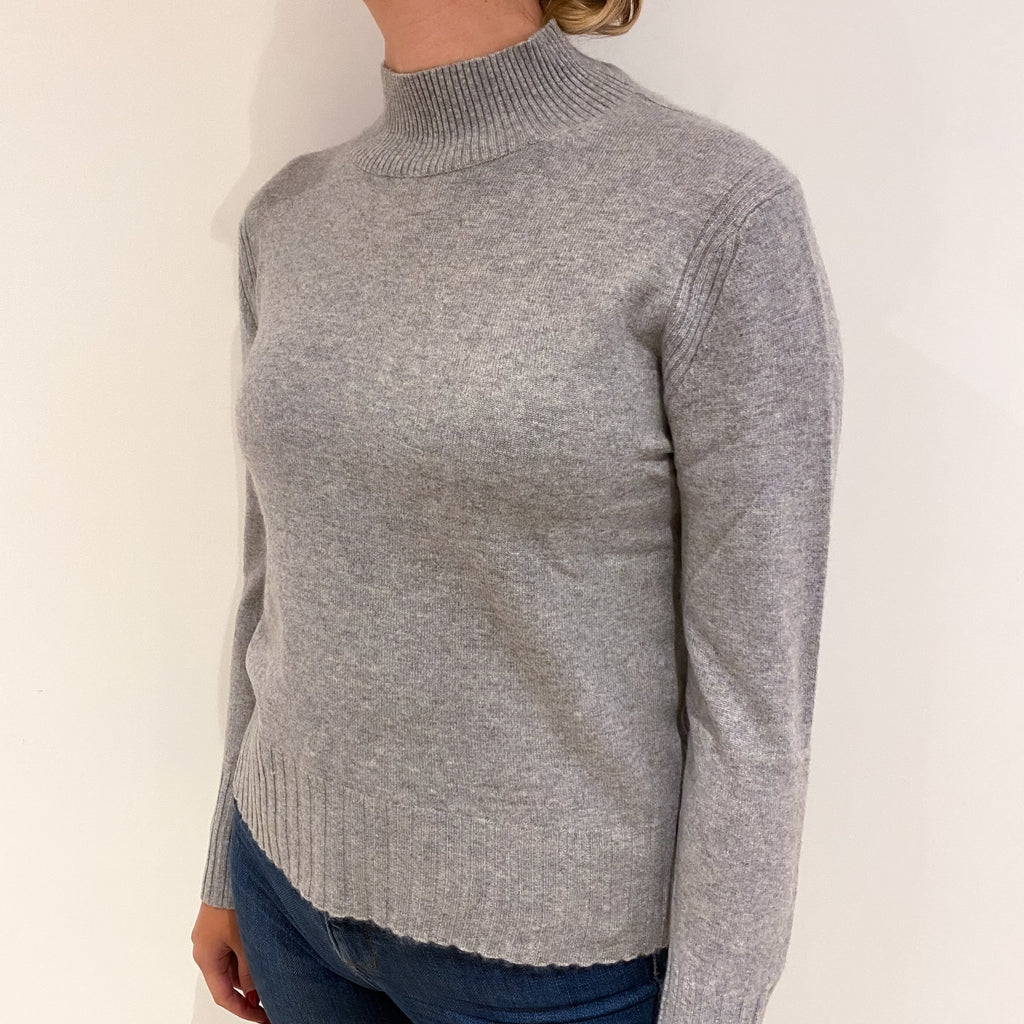 Smoke Grey Cashmere Turtle Neck Jumper Small