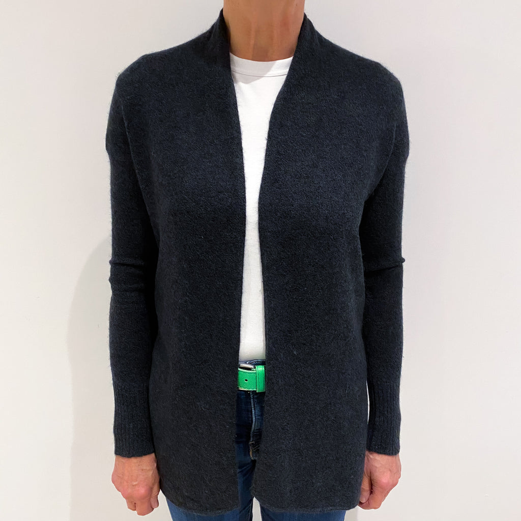 Charcoal Grey Cashmere Edge to Edge Cardigan Medium