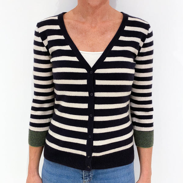 Navy Cashmere V-Neck Cardigan Small