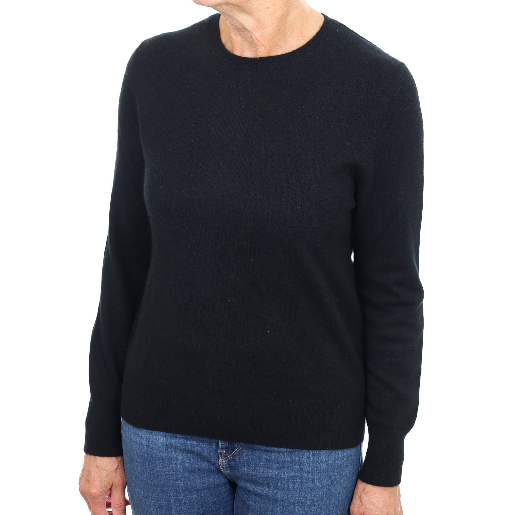 Black Cashmere Crew Neck Jumper Medium
