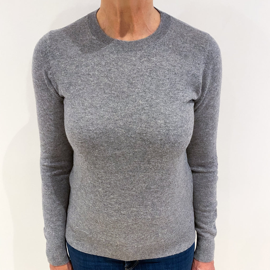 Ash Grey Cashmere Crew Neck Jumper Medium