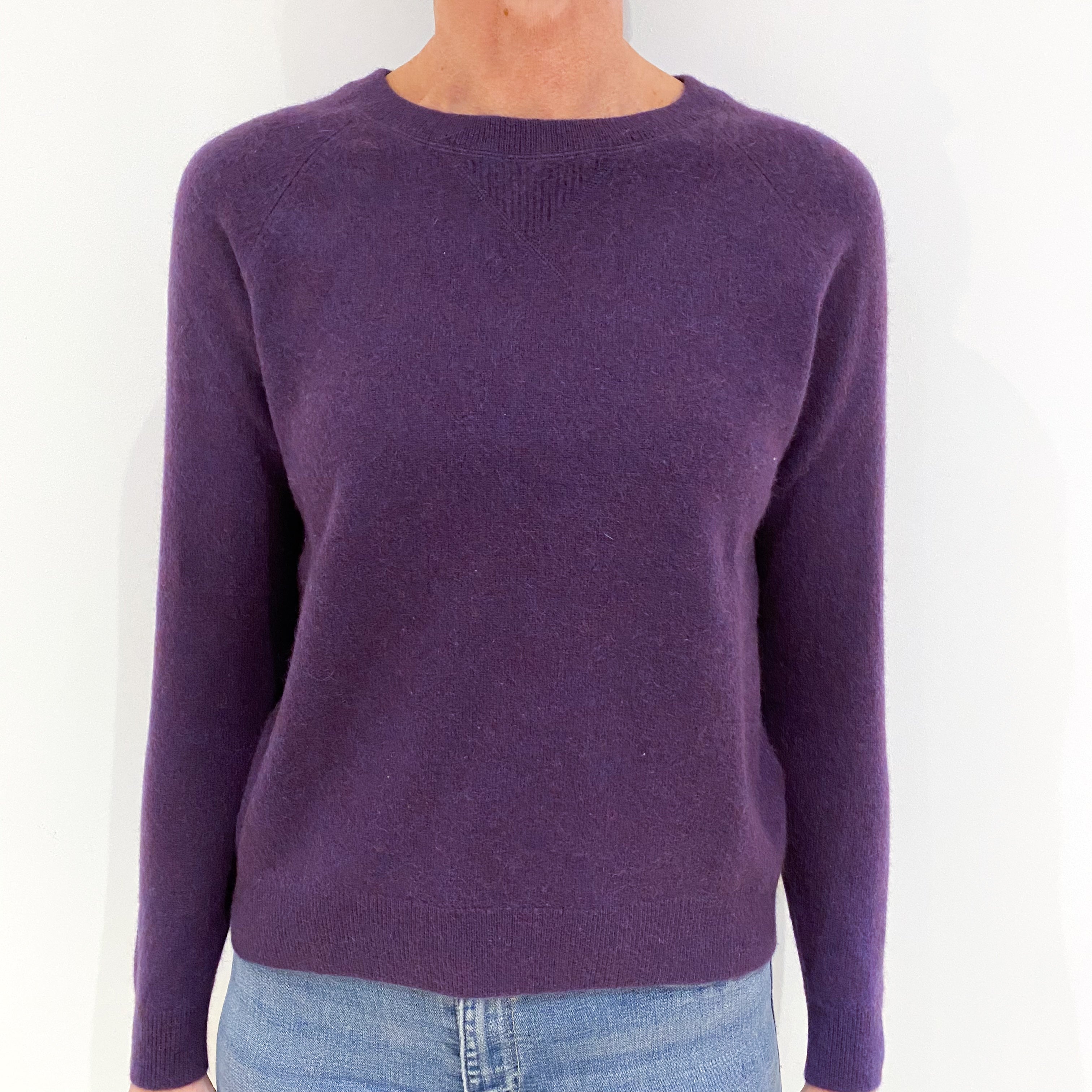 Deep Purple Cashmere Sweatshirt Style Jumper Small