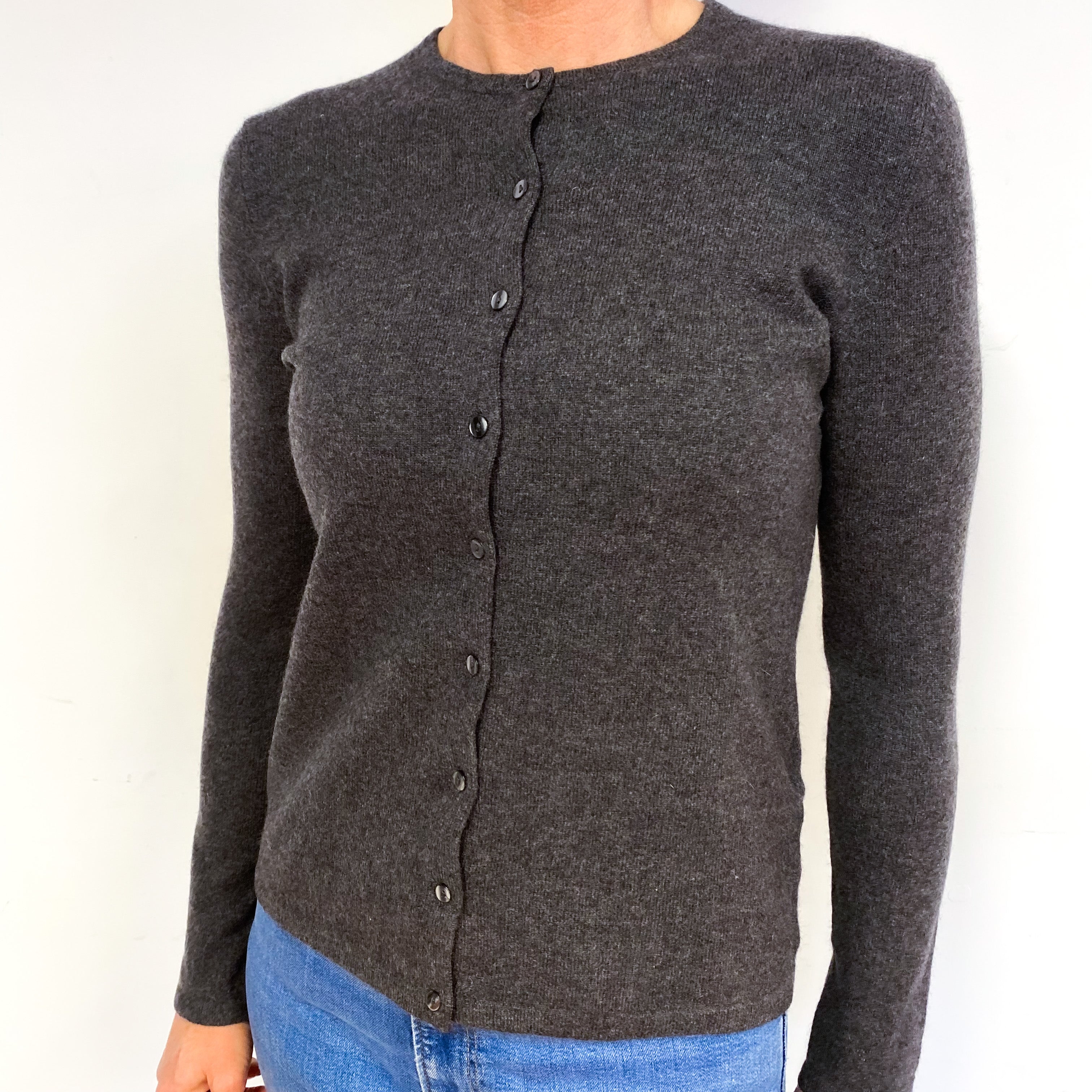 Slate Grey Cashmere Cardigan Medium