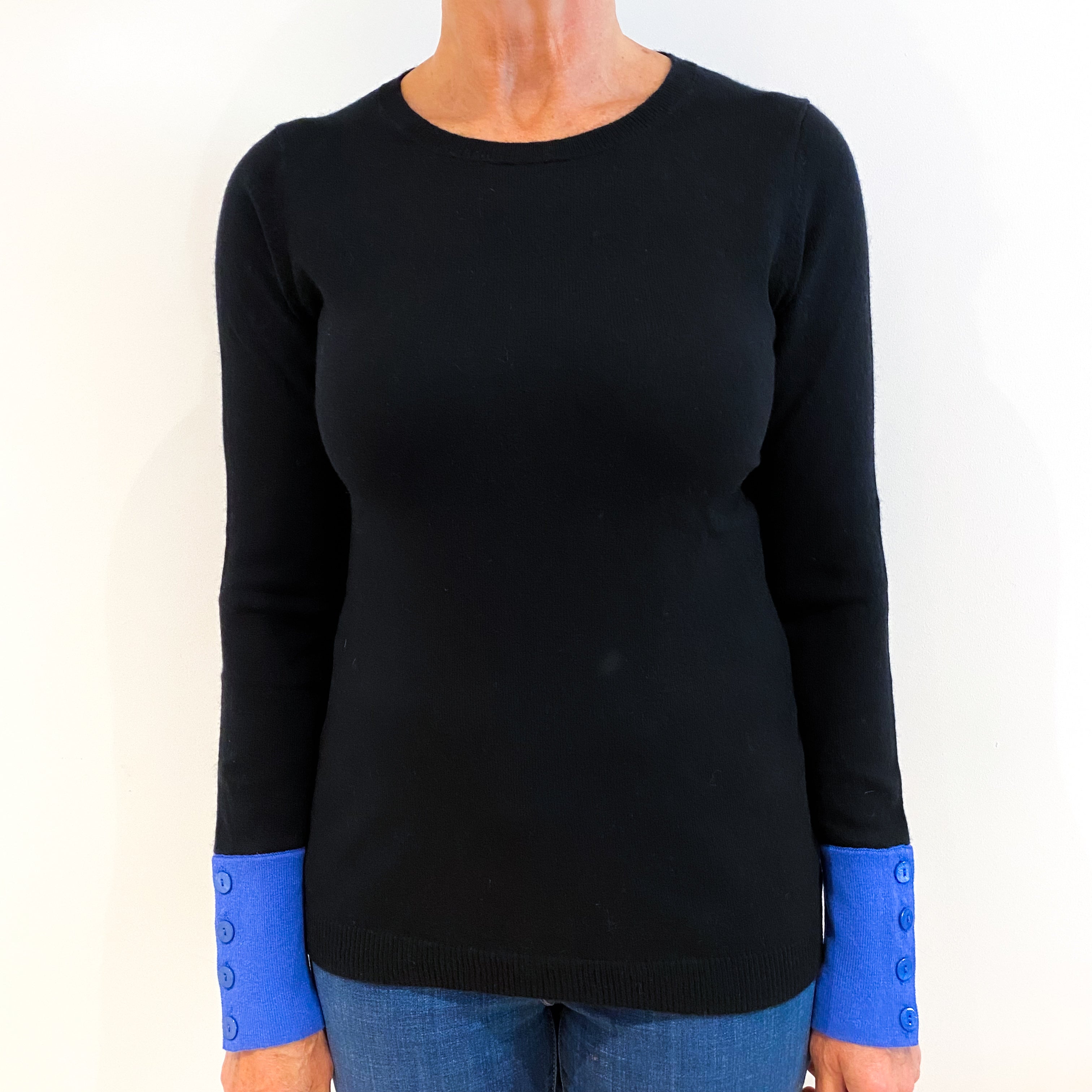 Black Cashmere Crew Neck Jumper Medium
