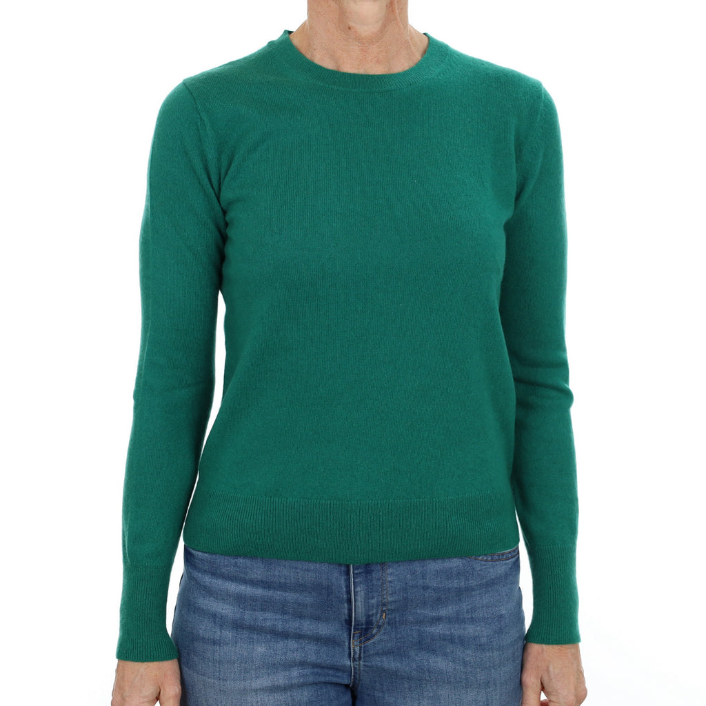 Lincoln Green Cashmere Crew Neck Jumper Small